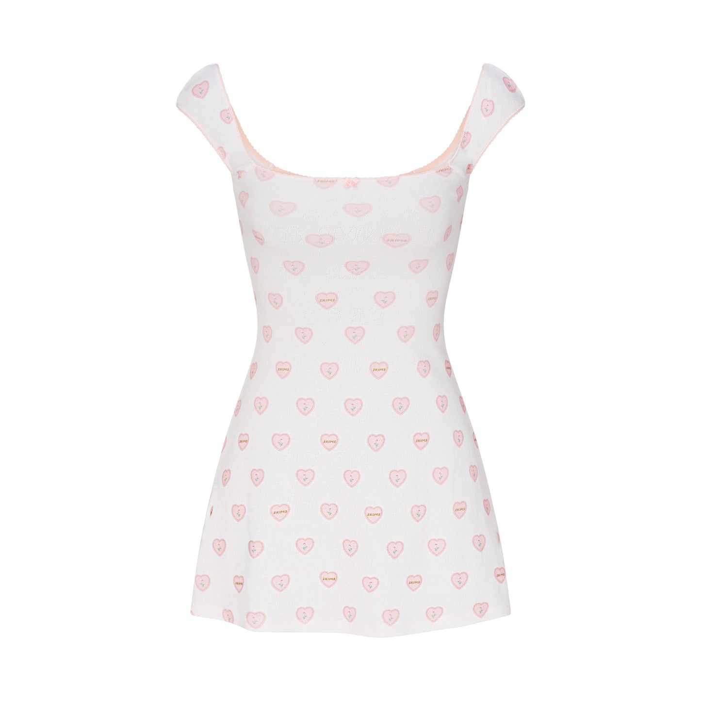 LOGO POINTELLE MINI DRESS | SNOW LACE HEARTS
