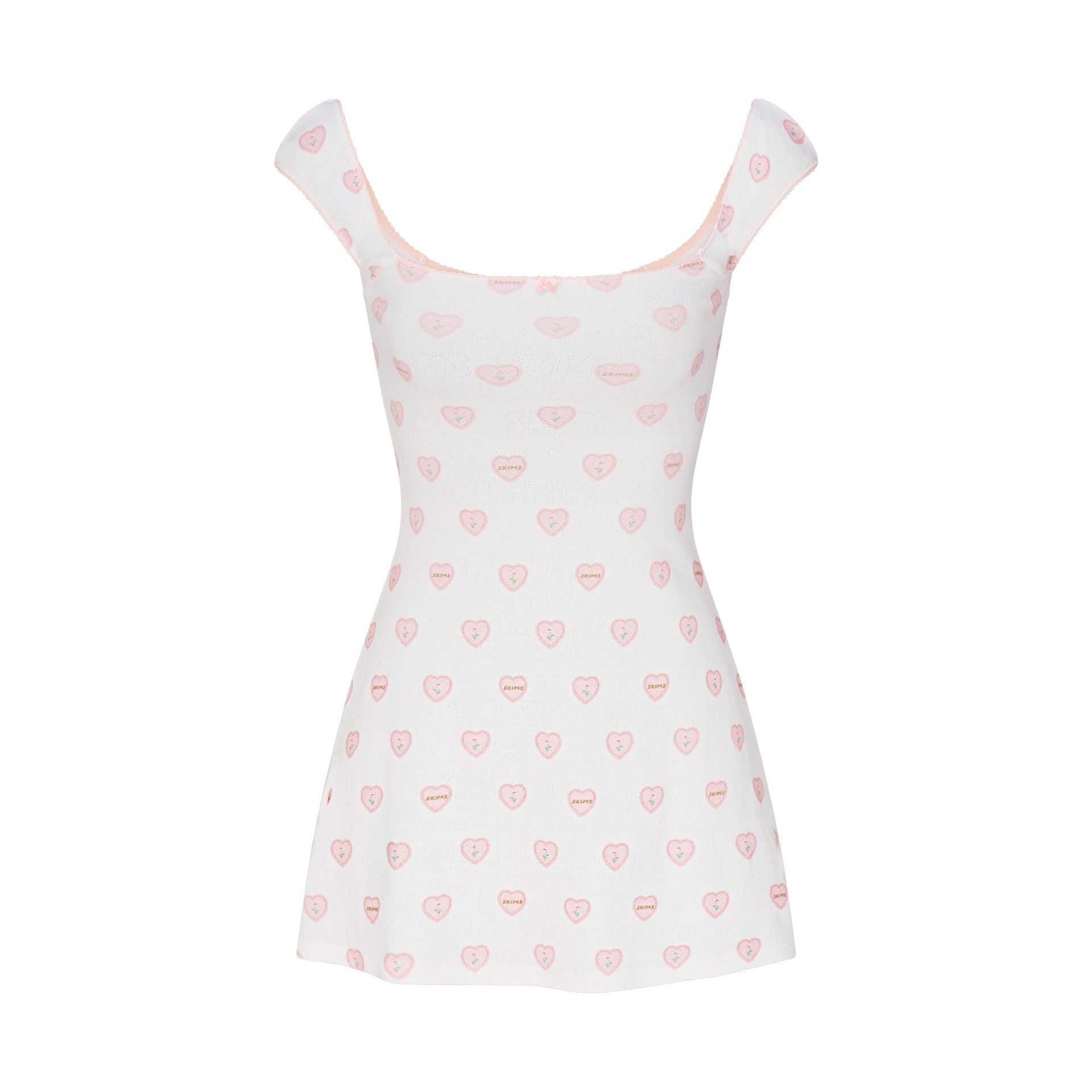 LOGO POINTELLE MINI DRESS | SNOW LACE HEARTS