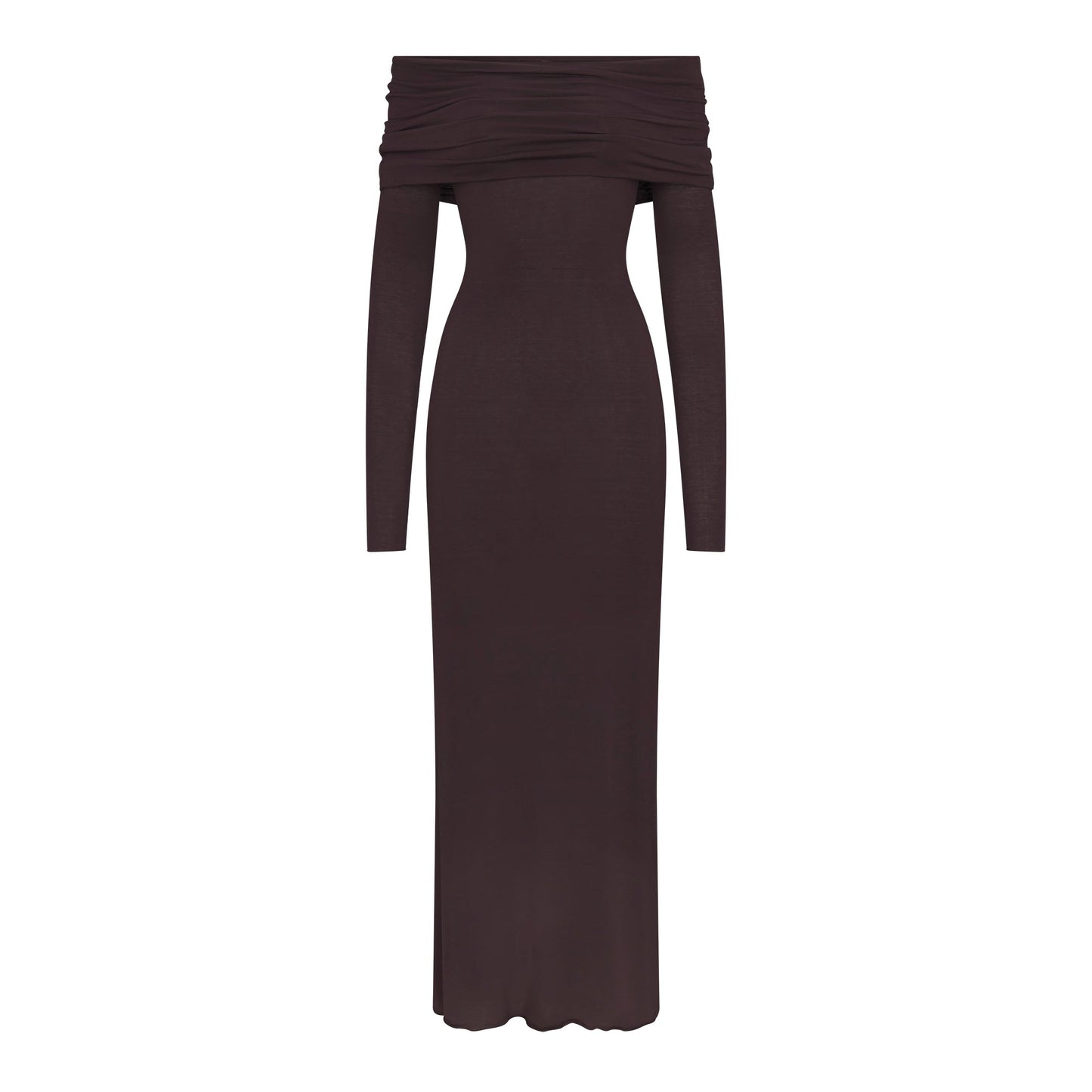 SHEER MODAL OFF SHOULDER LONG DRESS | PHOENIX