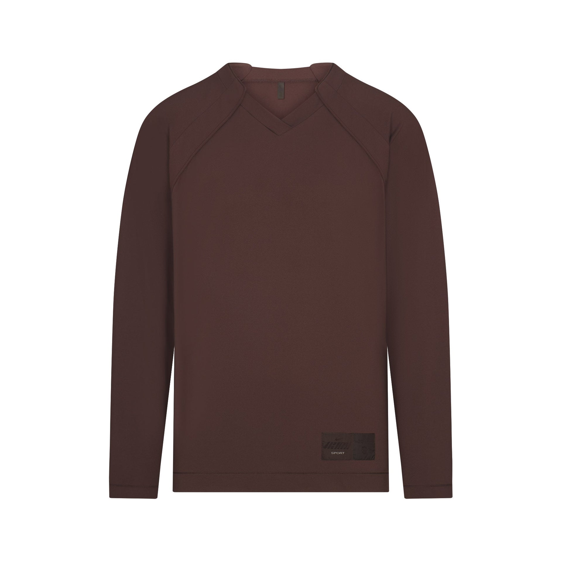 NikeSKIMS AIRY V-NECK OVERSIZED LONG SLEEVE TOP | DARK SEPIA