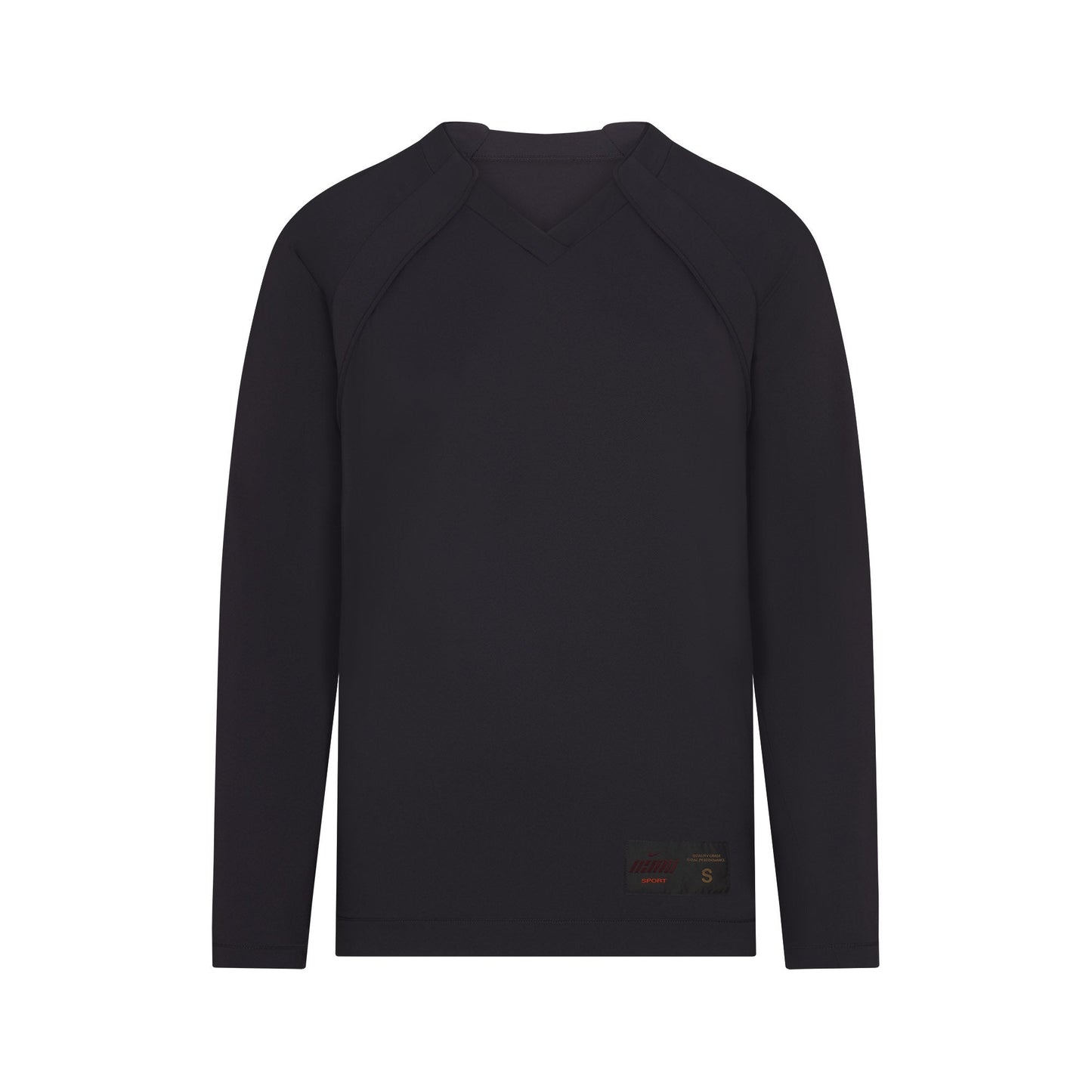 NikeSKIMS AIRY V-NECK OVERSIZED LONG SLEEVE TOP | OBSIDIAN