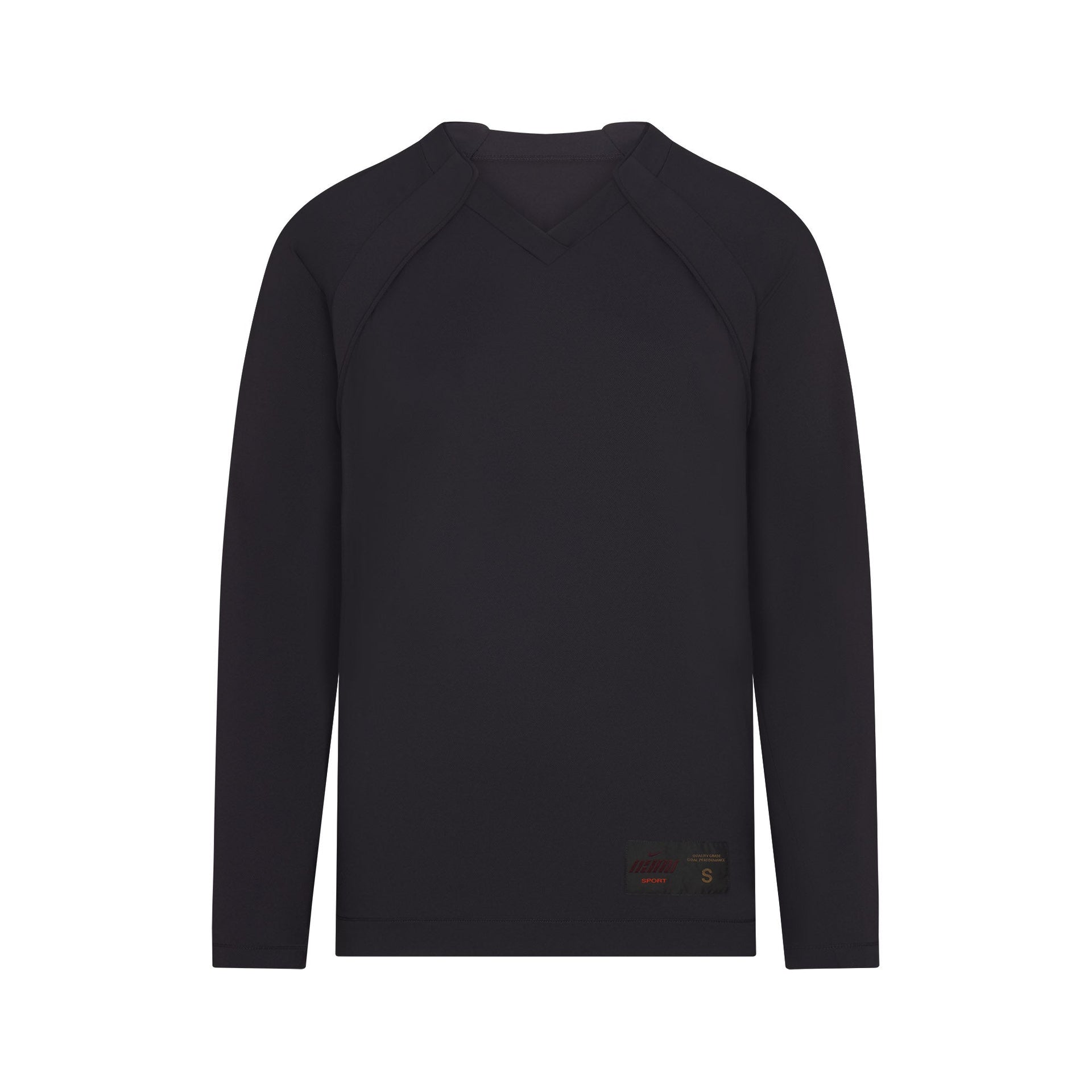 NikeSKIMS AIRY V-NECK OVERSIZED LONG SLEEVE TOP | OBSIDIAN