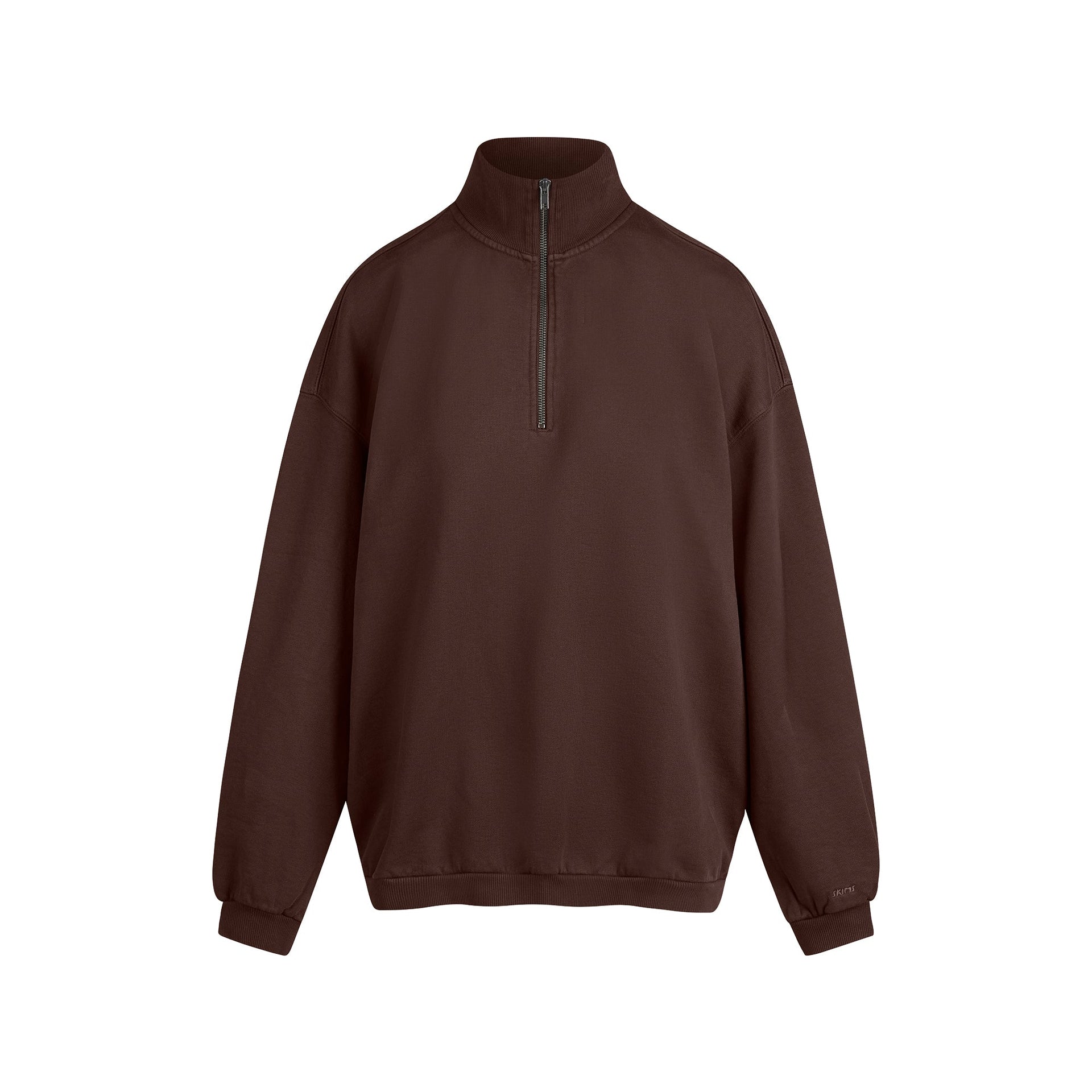 BOYFRIEND FLEECE OVERSIZED HALF ZIP | ESPRESSO