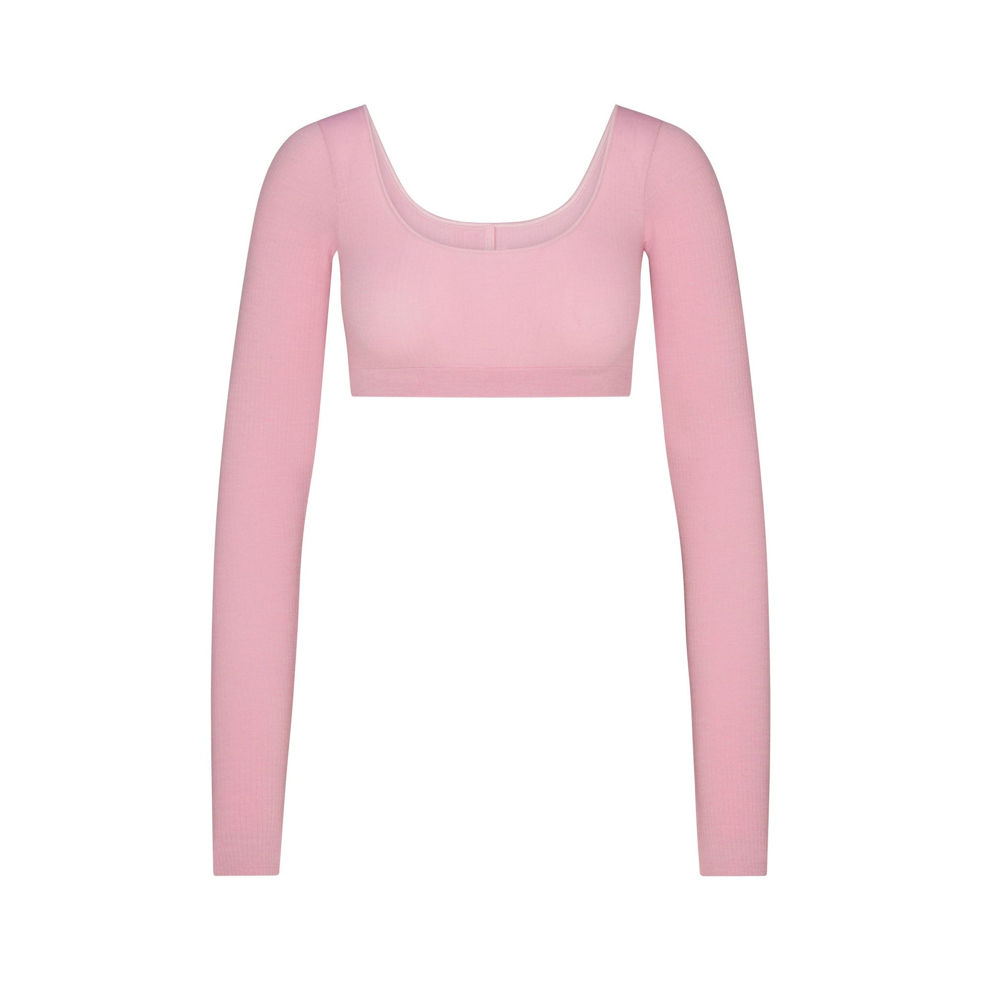 WOOL RIB LONG SLEEVE SUPER CROPPED TOP | HALITE