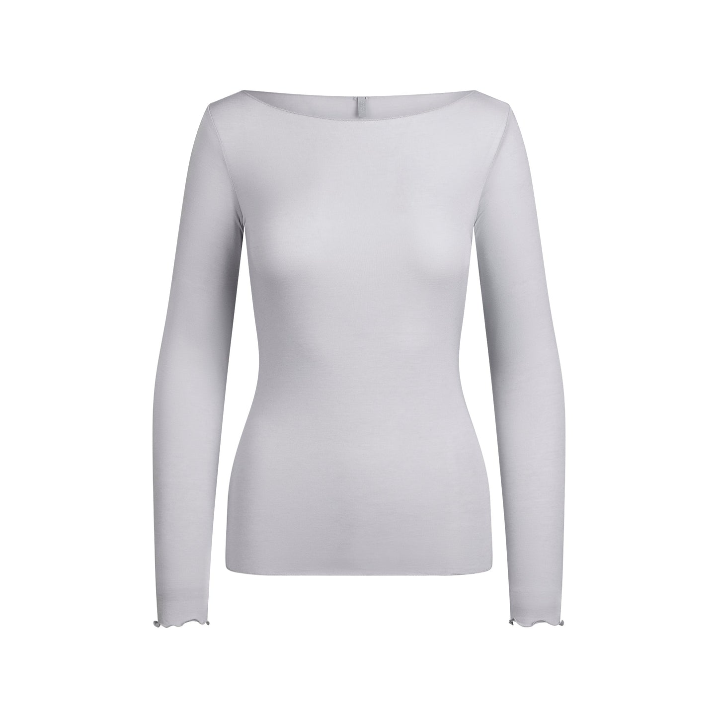 SHEER MODAL LONG SLEEVE BOATNECK TOP | MIST