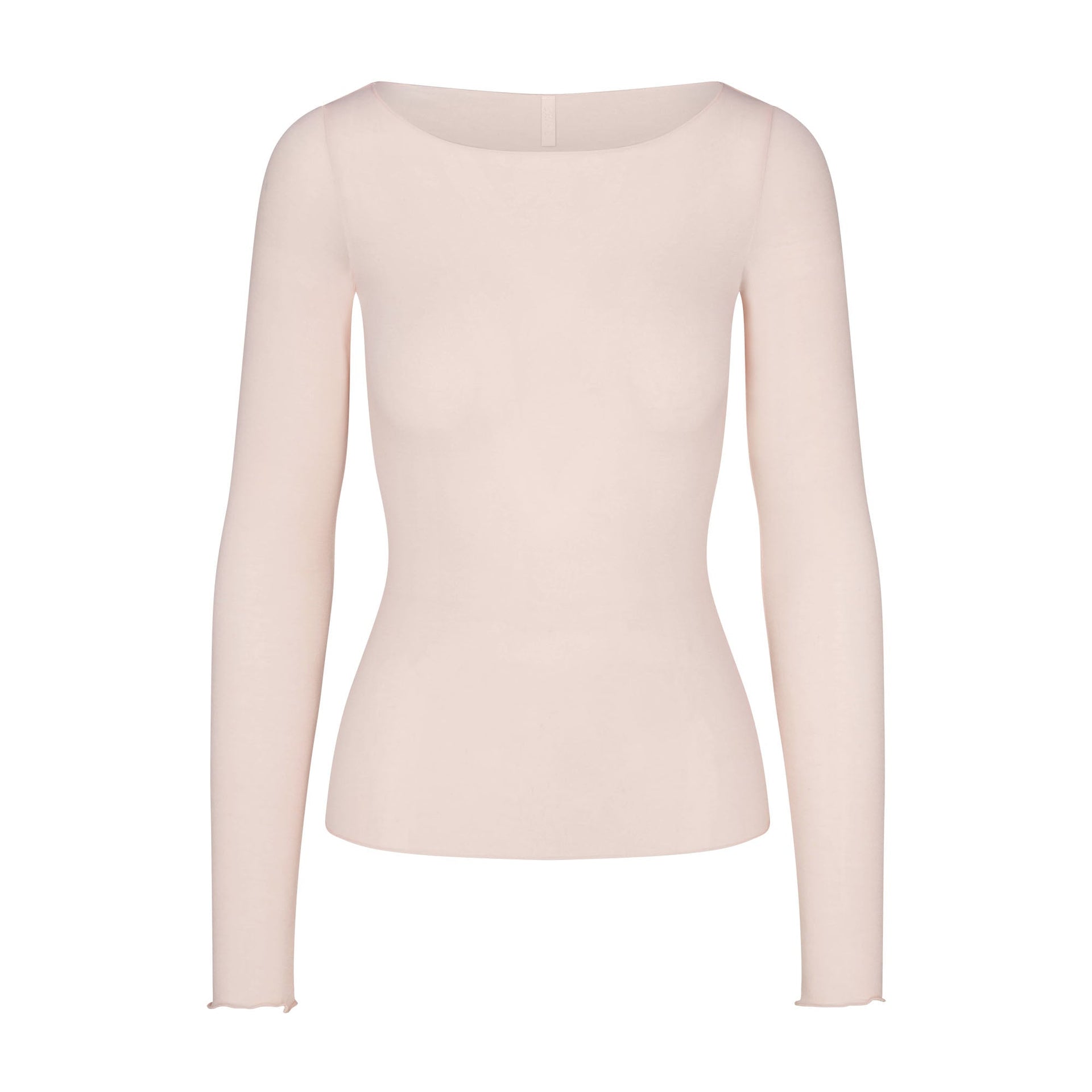 SHEER MODAL LONG SLEEVE BOATNECK TOP | PRIMROSE