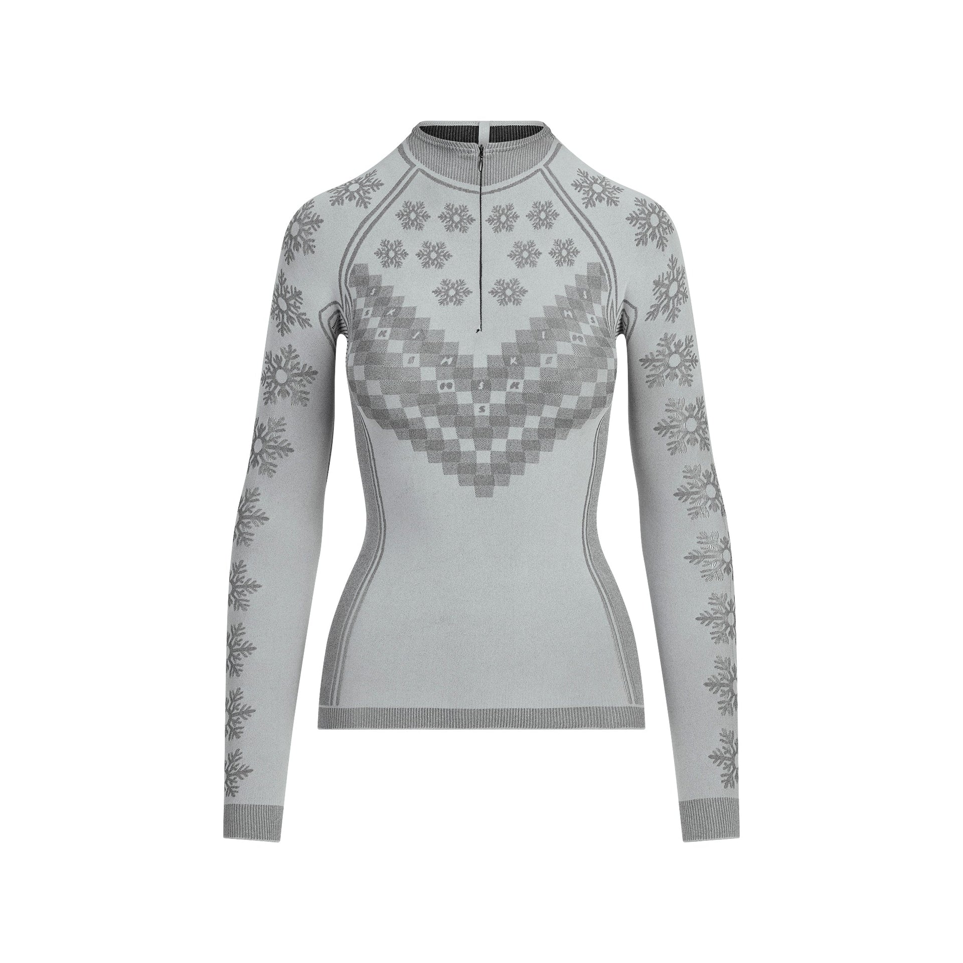 SKIMS FIRST LAYERS HALF ZIP LONG SLEEVE | MIRROR WINTER FAIR ISLE