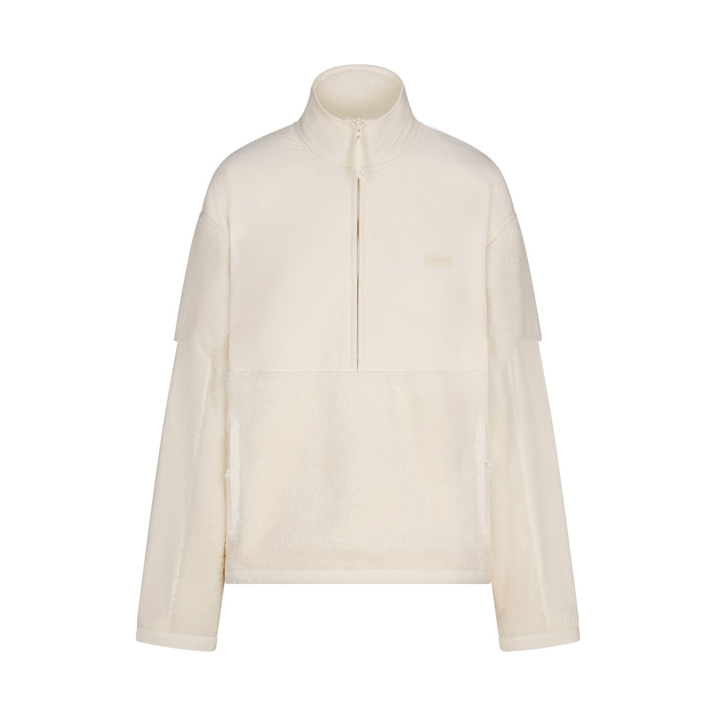 TEDDY OVERSIZED HALF ZIP UP PULLOVER | ECRU