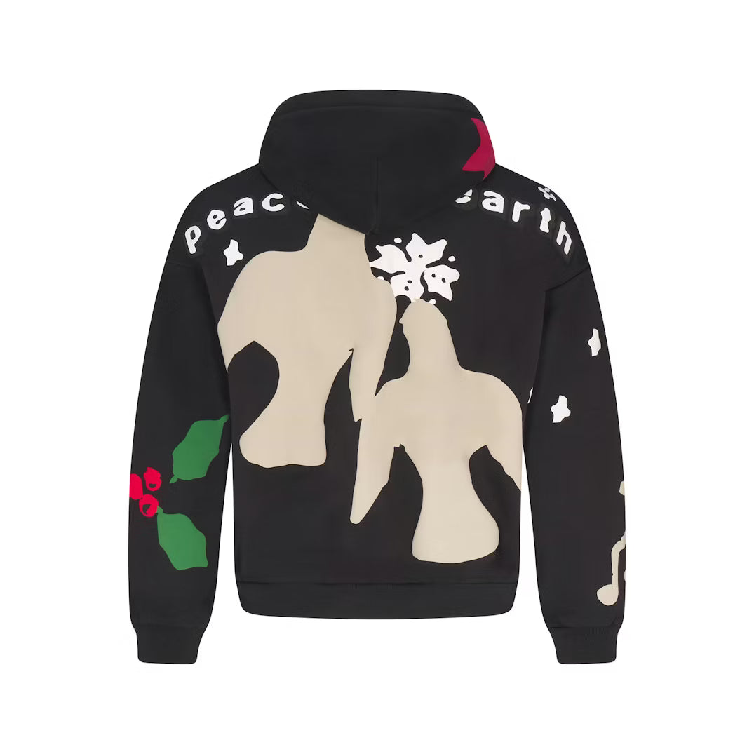 CACTUS PLANT FLEA MARKET X SKIMS HEAVYWEIGHT FLEECE MENS RELAXED ZIP UP HOODIE | ONYX TEDDY BEAR PRINT