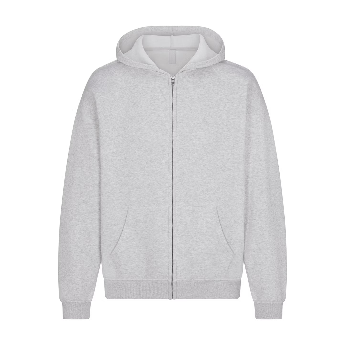 FLEECE LOUNGE MENS RELAXED ZIP UP HOODIE | LIGHT HEATHER GREY