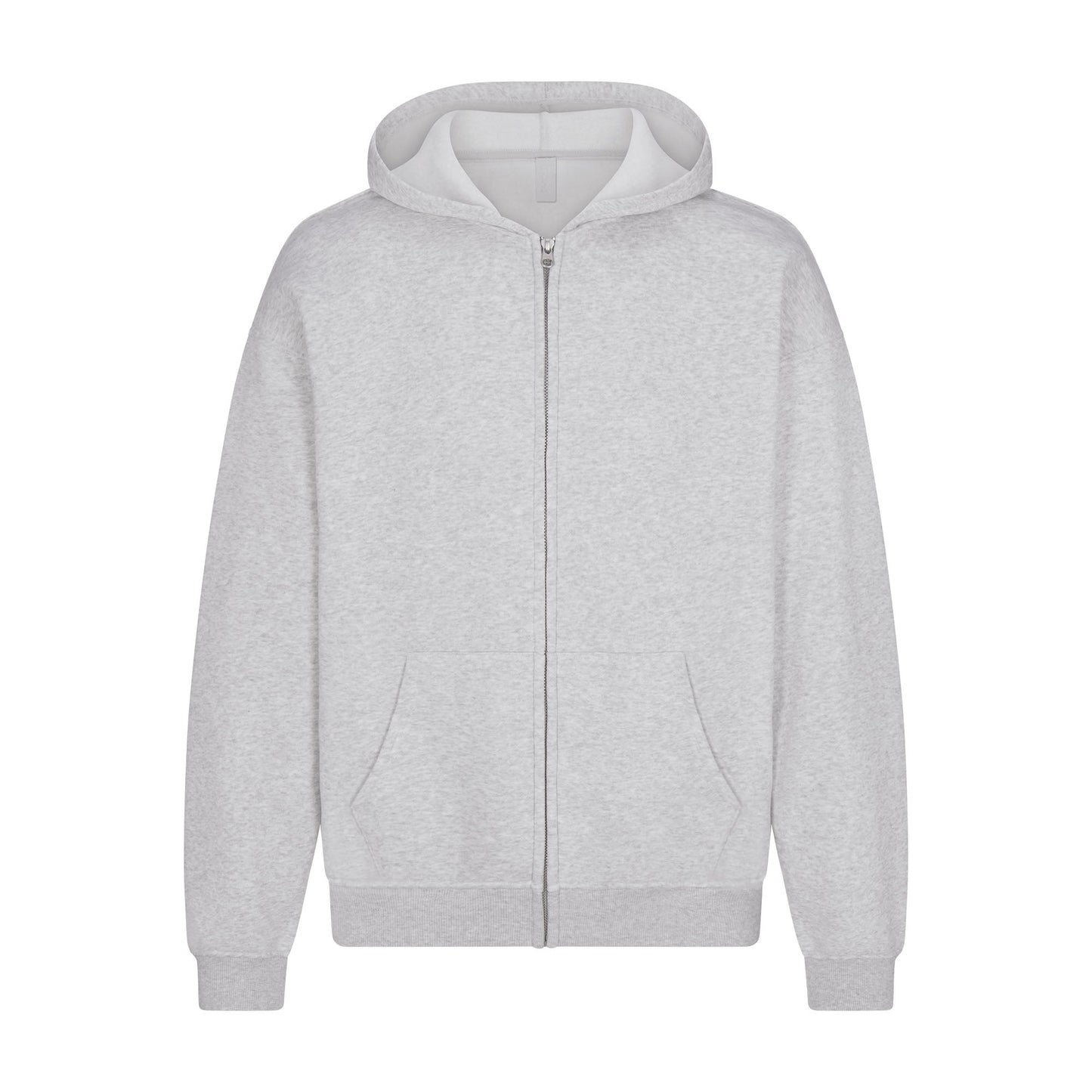 FLEECE LOUNGE MENS RELAXED ZIP UP HOODIE | LIGHT HEATHER GREY
