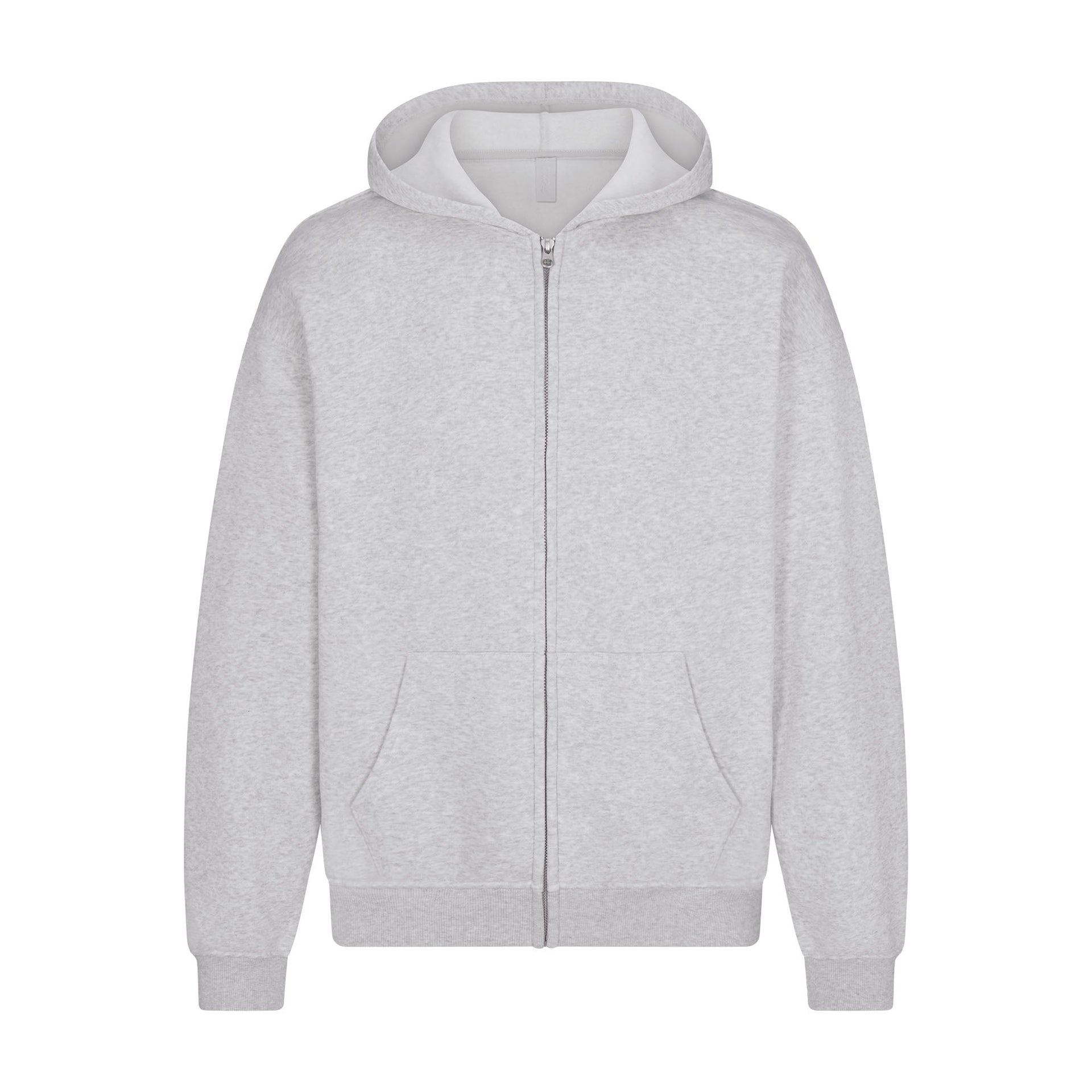 FLEECE LOUNGE MENS RELAXED ZIP UP HOODIE | LIGHT HEATHER GREY