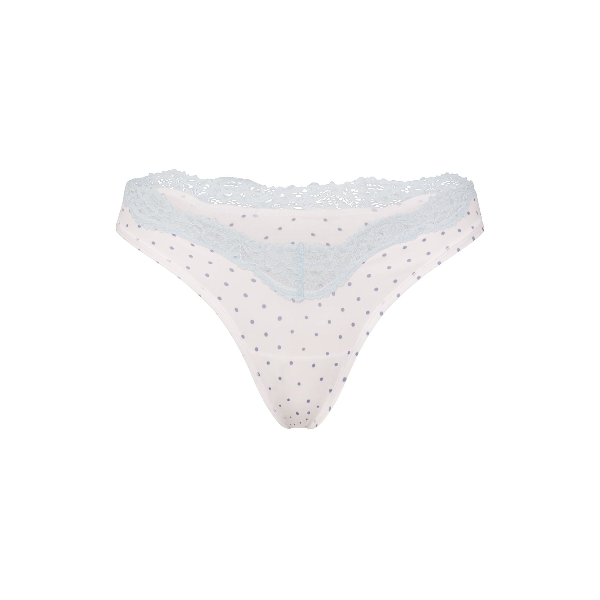 FITS EVERYBODY LACE DIPPED THONG | SLATE PIN DOT PRINT