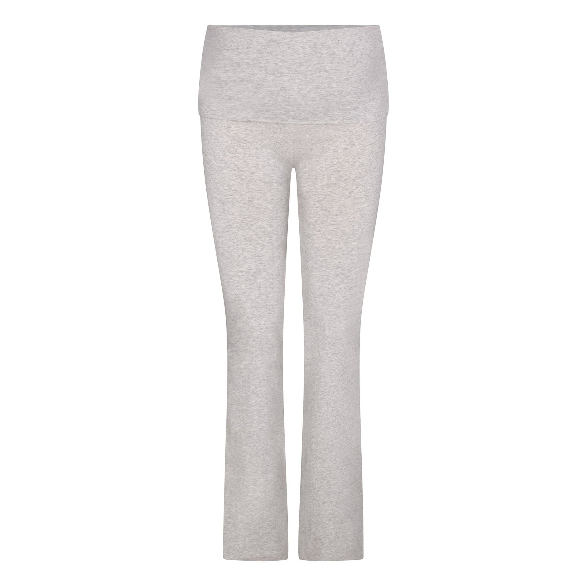 COTTON JERSEY MATERNITY FOLDOVER PANT | LIGHT HEATHER GREY
