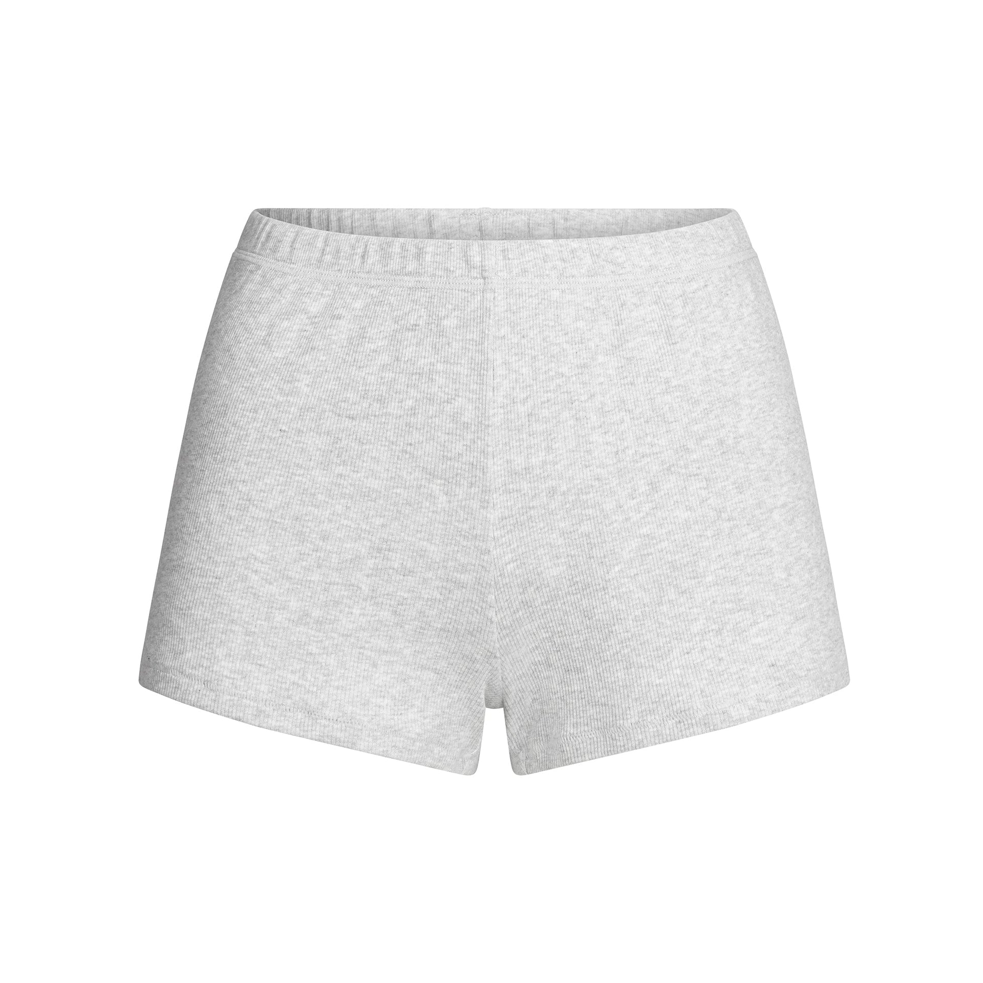 COTTON RIB LOOSE SHORT | LIGHT HEATHER GREY