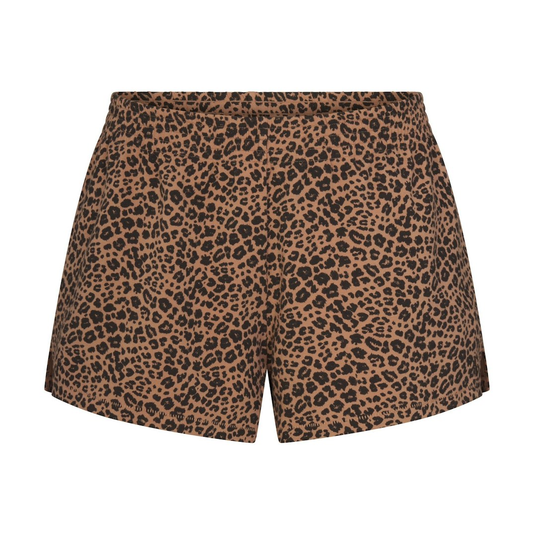 COTTON JERSEY LOOSE SHORT | SIENNA NATURAL LEOPARD