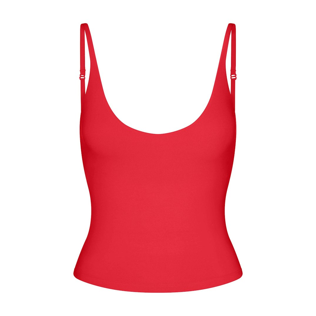 SMOOTH LAYERS SCOOP NECK CAMI | CARMINE