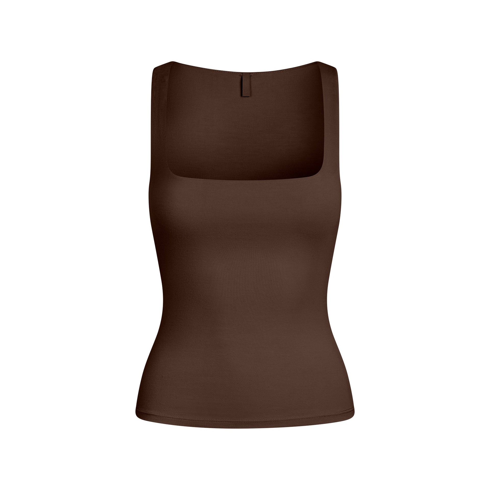 SMOOTH LAYERS SQUARE NECK TANK | ESPRESSO