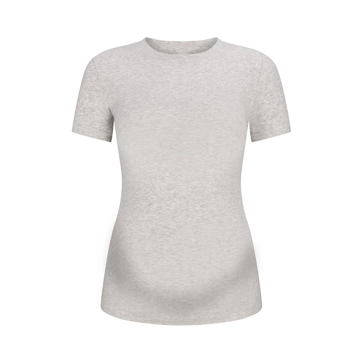 COTTON JERSEY MATERNITY T-SHIRT | LIGHT HEATHER GREY