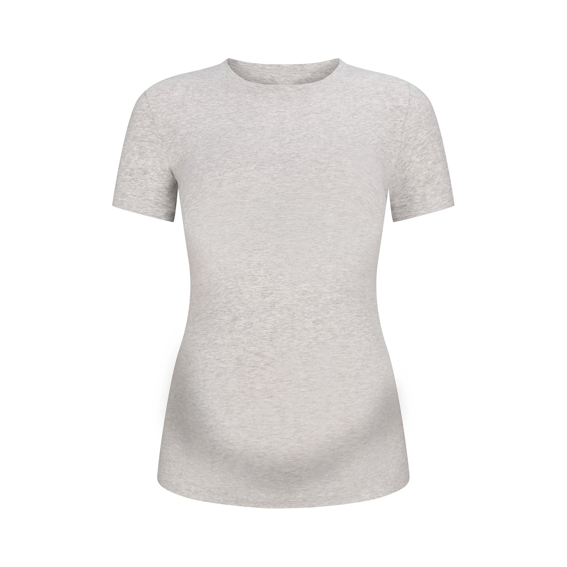 COTTON JERSEY MATERNITY T-SHIRT | LIGHT HEATHER GREY