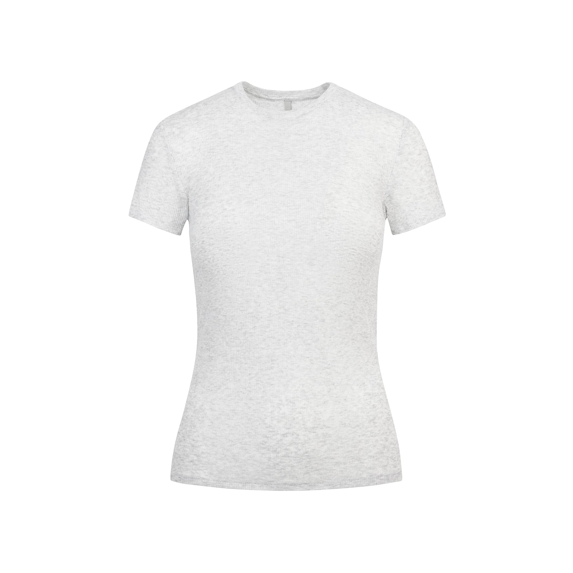 SHEER RIB T-SHIRT | LIGHT HEATHER GREY