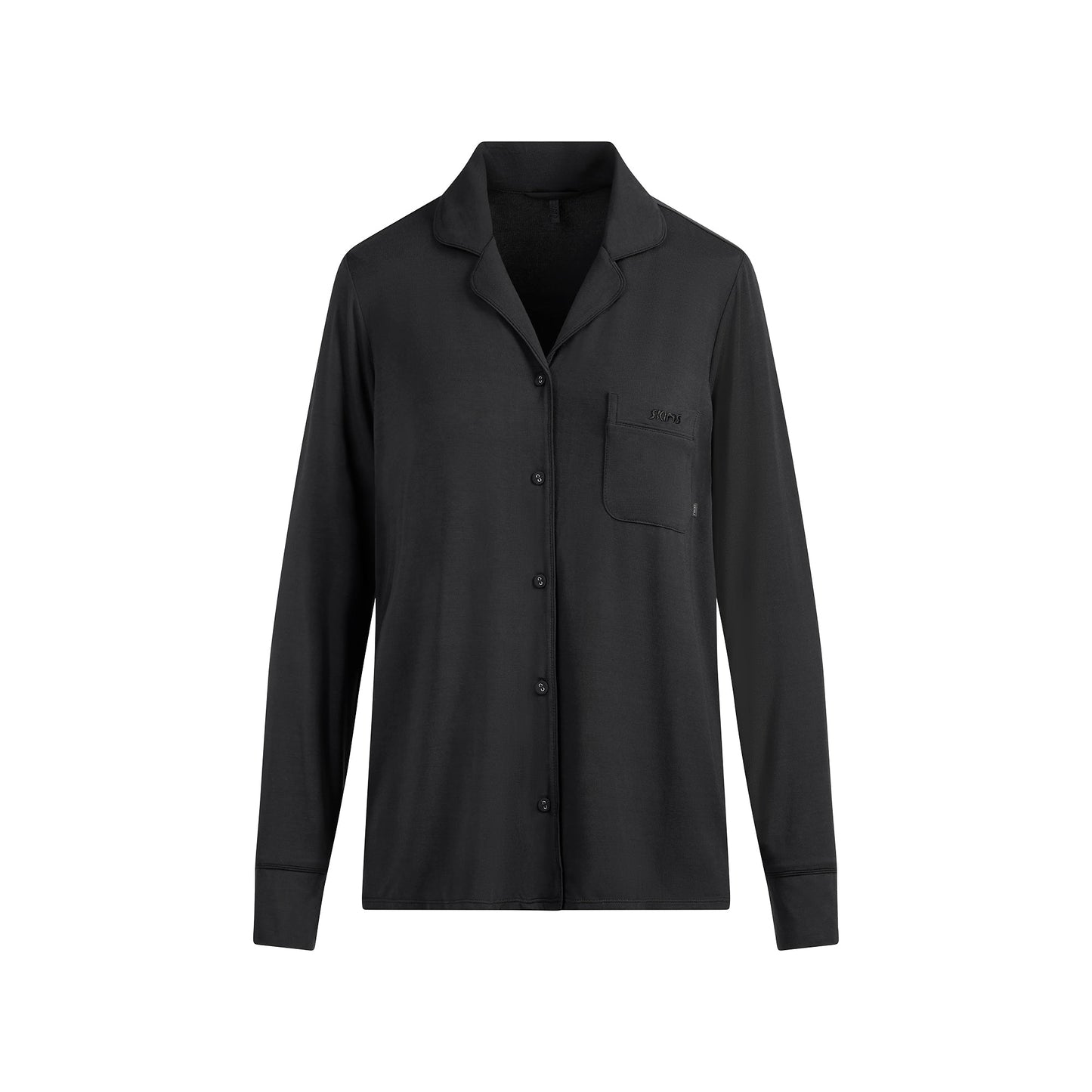 SKIMS SLEEP LONG SLEEVE BUTTON UP SET | ONYX