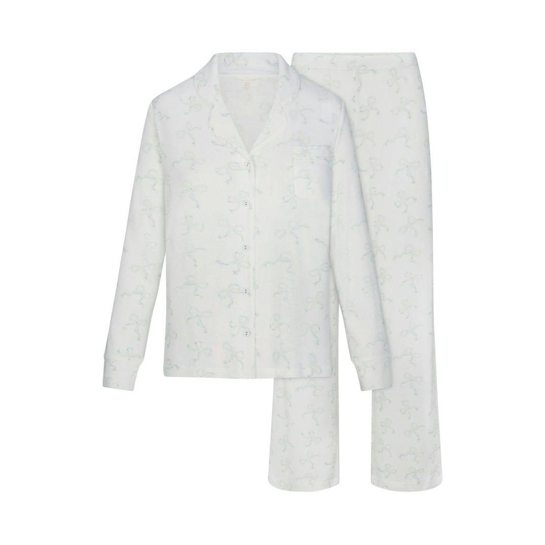 SOFT LOUNGE SLEEP SET | IVORY PEARL BOWS PRINT