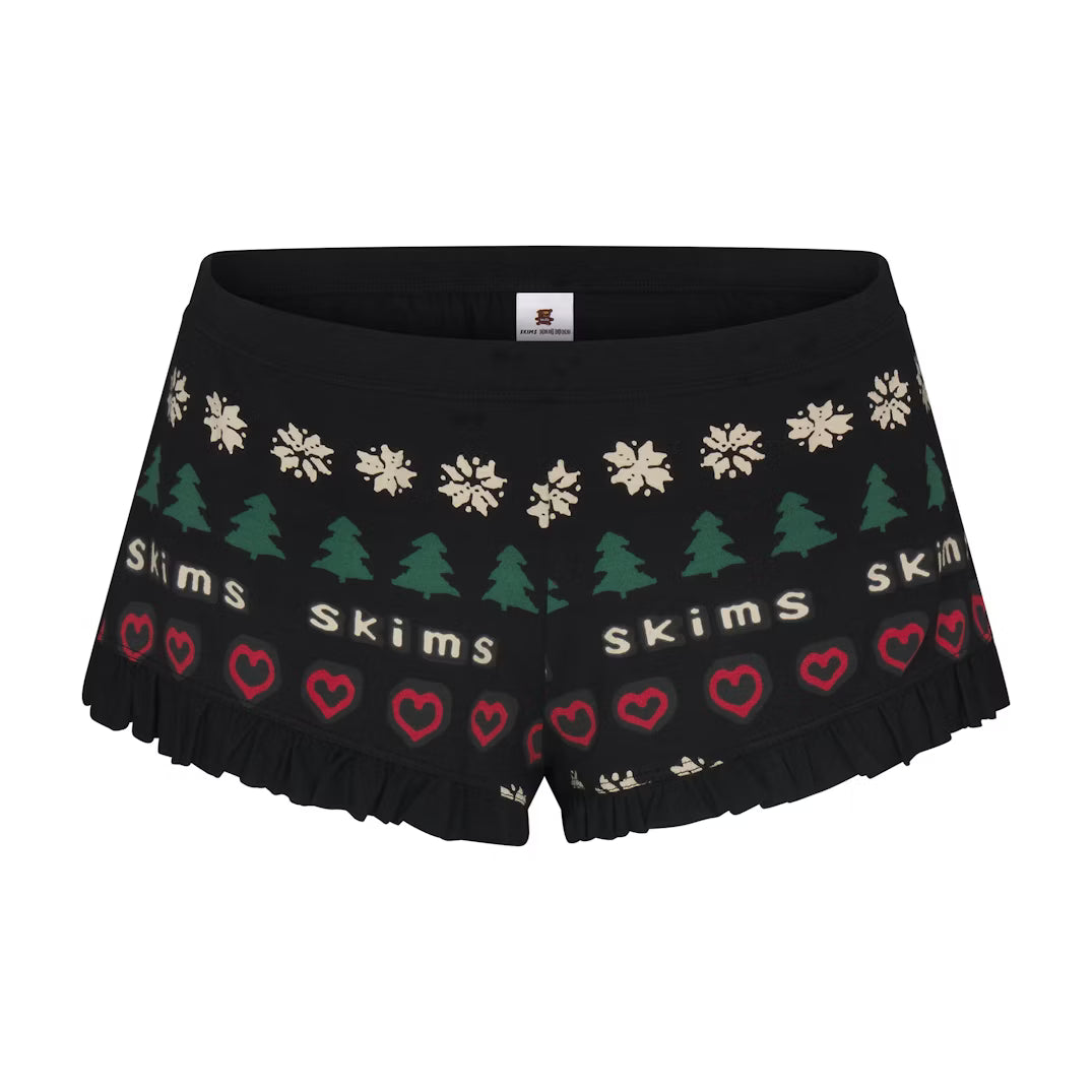 CACTUS PLANT FLEA MARKET X SKIMS SKIMS SLEEP SCOOP NECK SET | ONYX PINE FAIR ISLE
