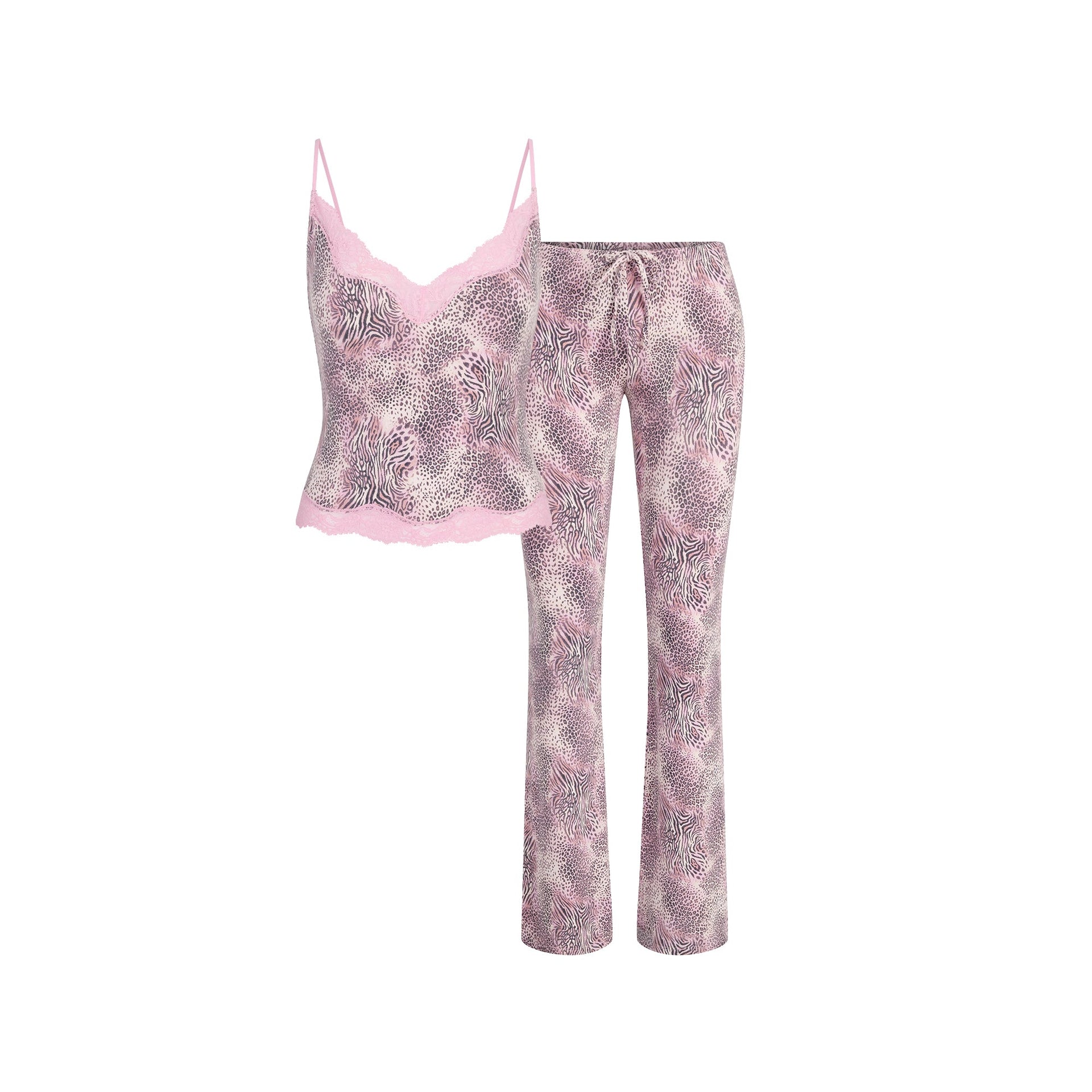 SKIMS SLEEP LACE CAMI AND PANT SET | BLOOM MINI MULTI ANIMAL