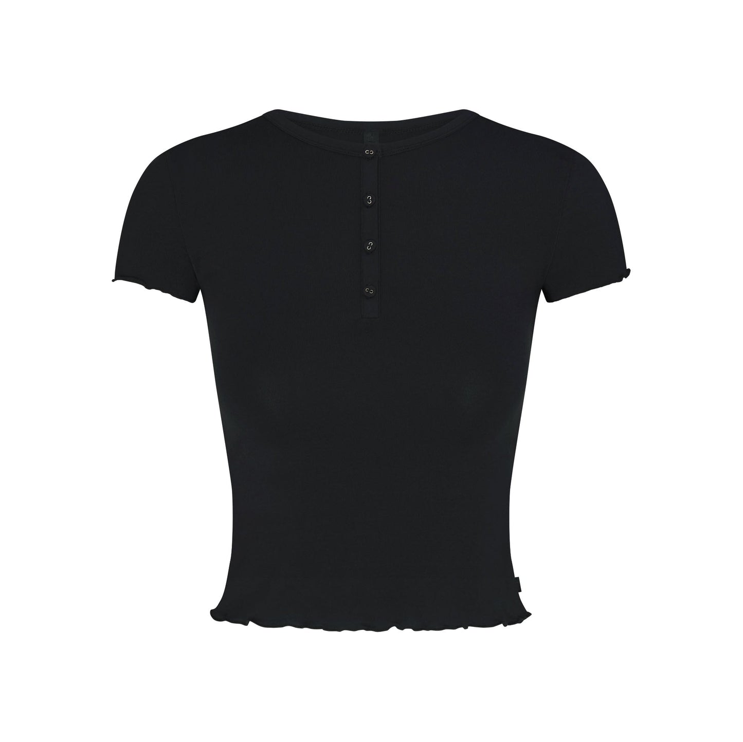 SKIMS SLEEP HENLEY AND FOLDOVER SHORT SET | ONYX