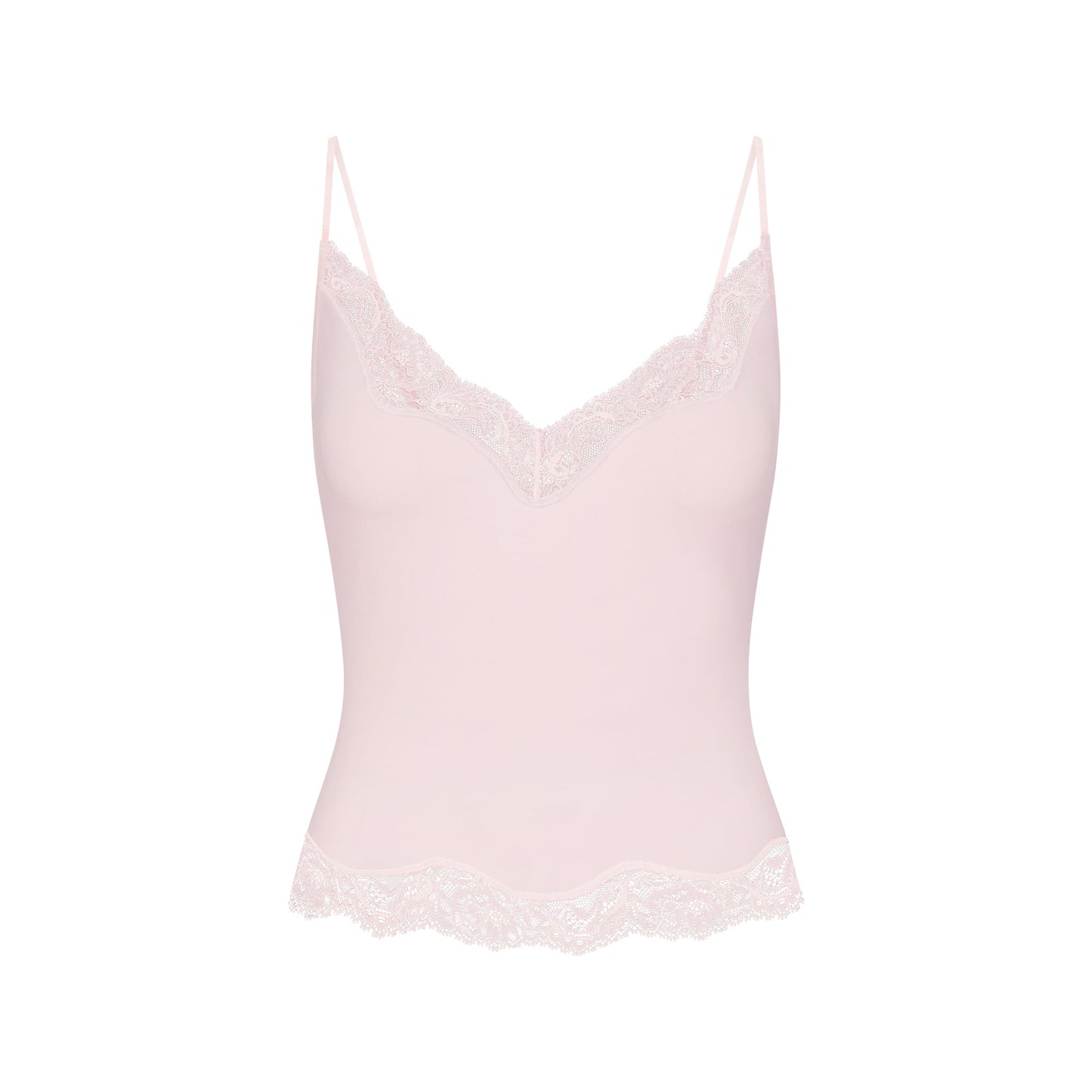 SKIMS SLEEP LACE CAMI AND PANT SET | BARELY PINK