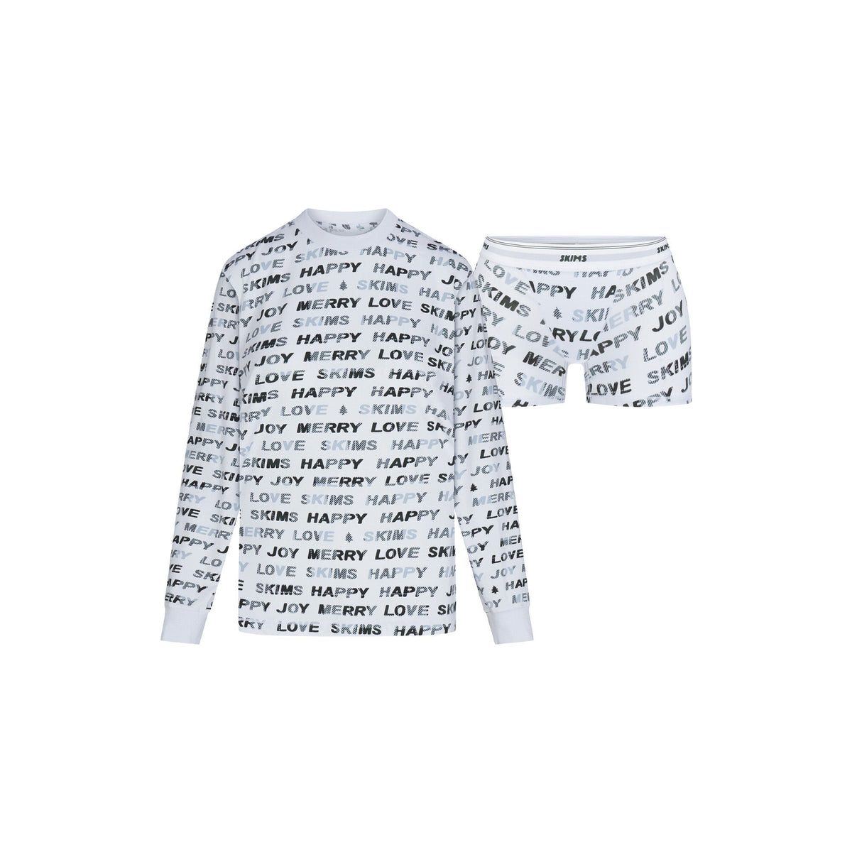 BOYFRIEND LONG SLEEVE AND MINI BOXER SET | BLUE QUARTZ MERRY SKIMS