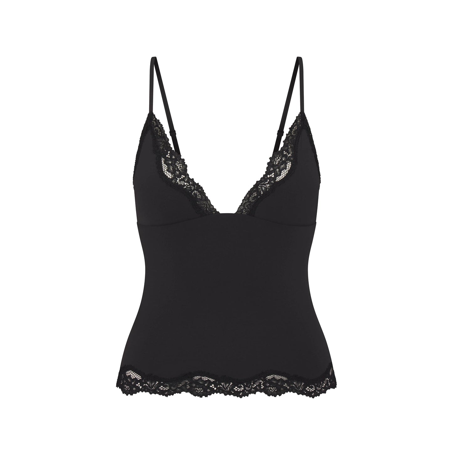 FITS EVERYBODY LACE TRIANGLE CAMI AND BOY SHORT SET | ONYX