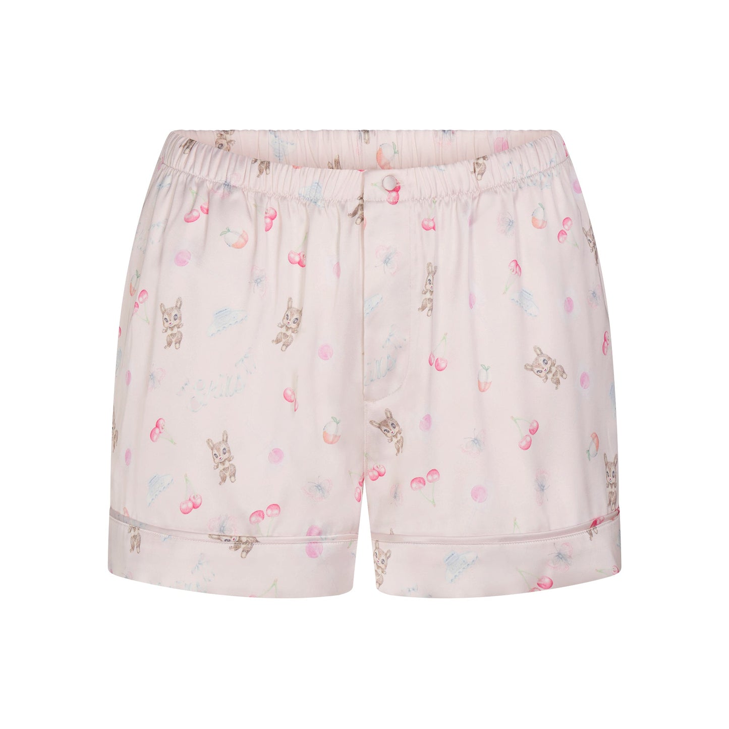 WOVEN SHINE SHORT SLEEP SET | BARELY PINK SNACK BAG