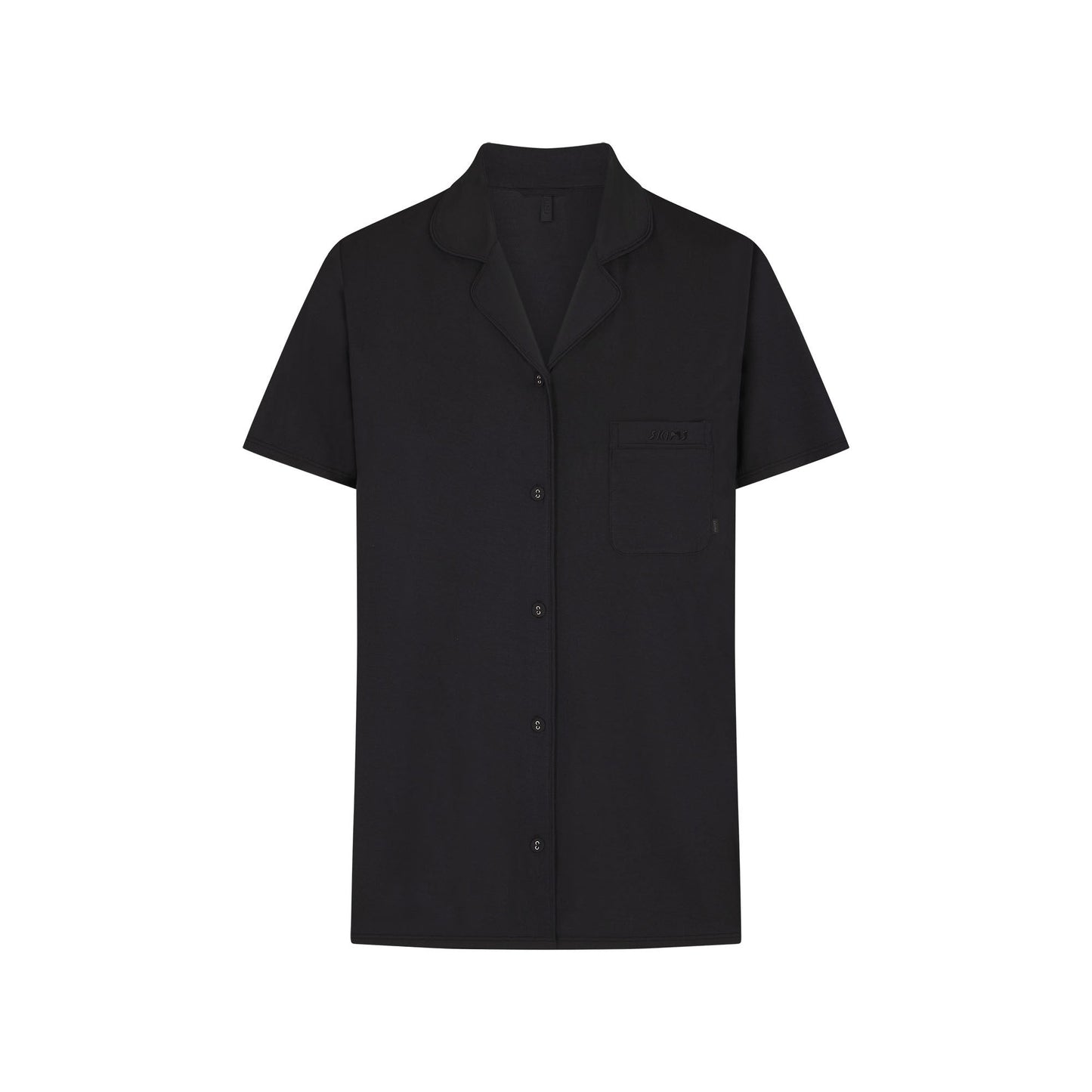 SKIMS SLEEP SHORT SLEEVE BUTTON UP SET | ONYX