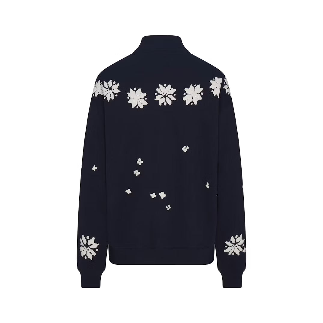 CACTUS PLANT FLEA MARKET X SKIMS COTTON FLEECE OVERSIZED QUARTER ZIP | NAVY SKI CLUB PRINT