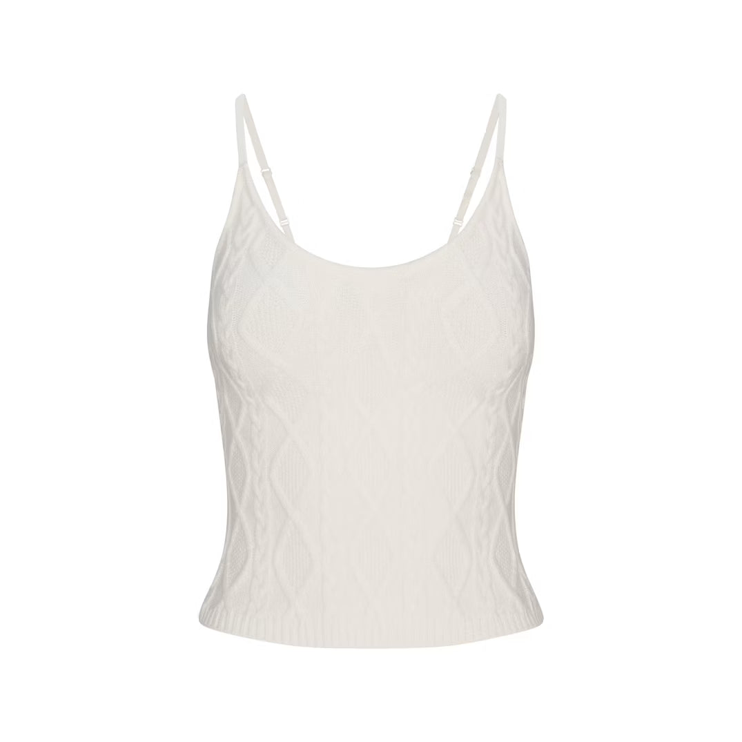 SNOW BUNNY CABLE KNIT TANK | IVORY