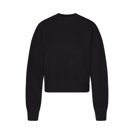 COTTON FLEECE CREWNECK | ONYX