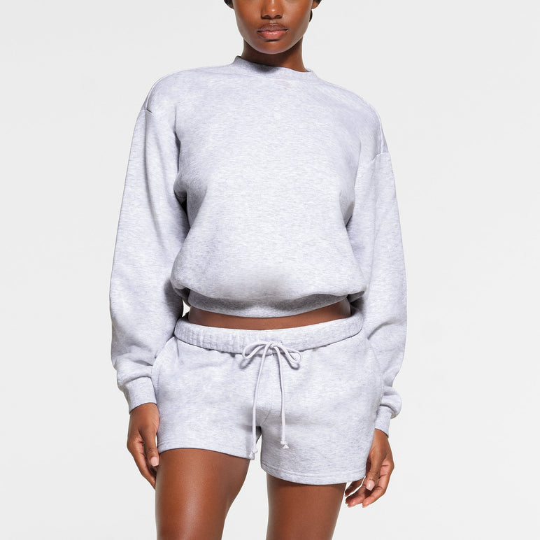 COTTON FLEECE CREWNECK | LIGHT HEATHER GREY
