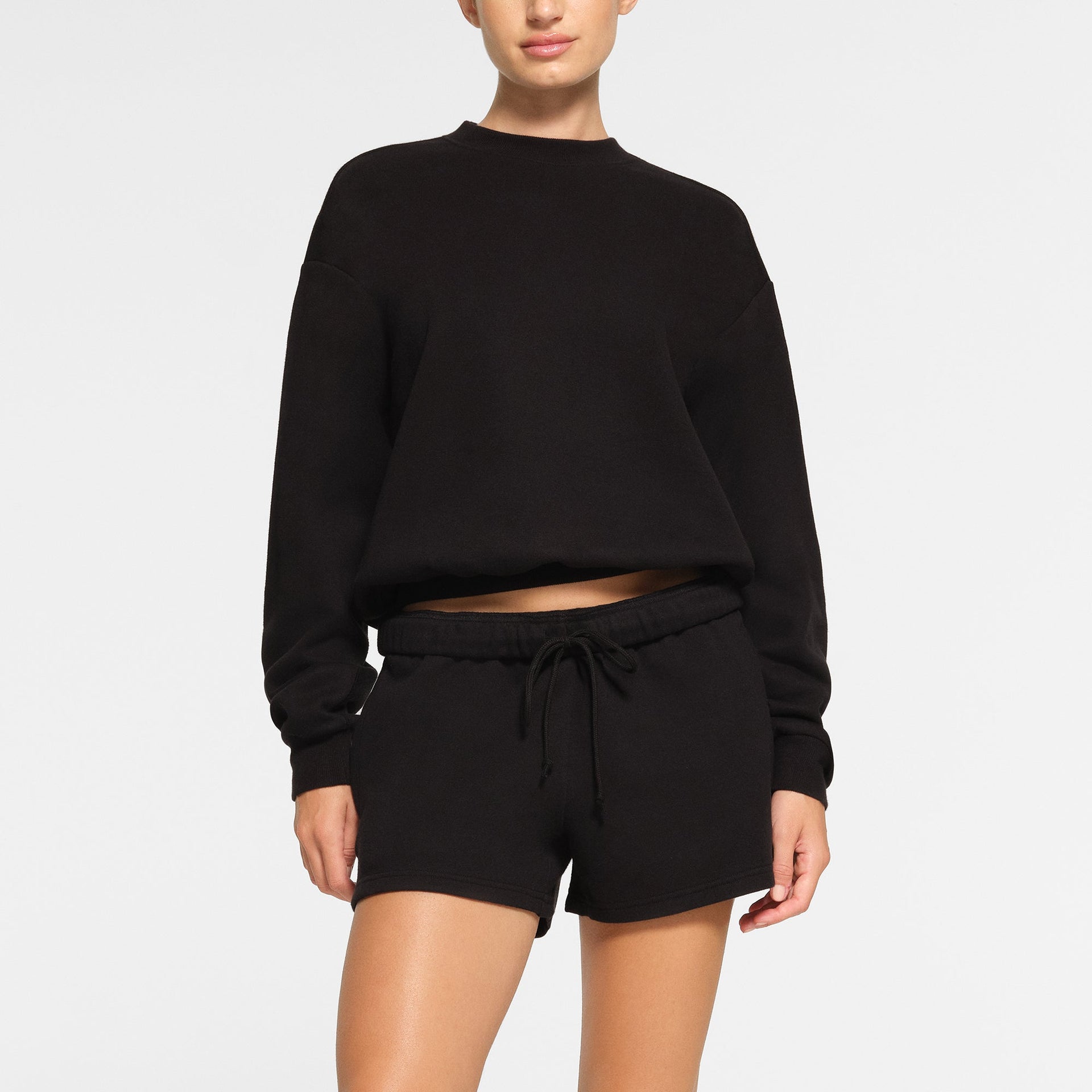COTTON FLEECE CREWNECK | ONYX