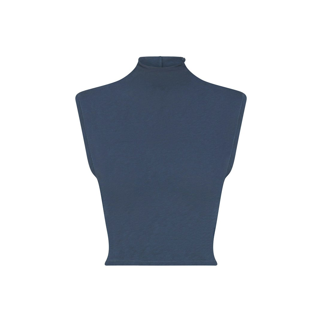 WORN IN JERSEY MOCK NECK TOP | INDIGO