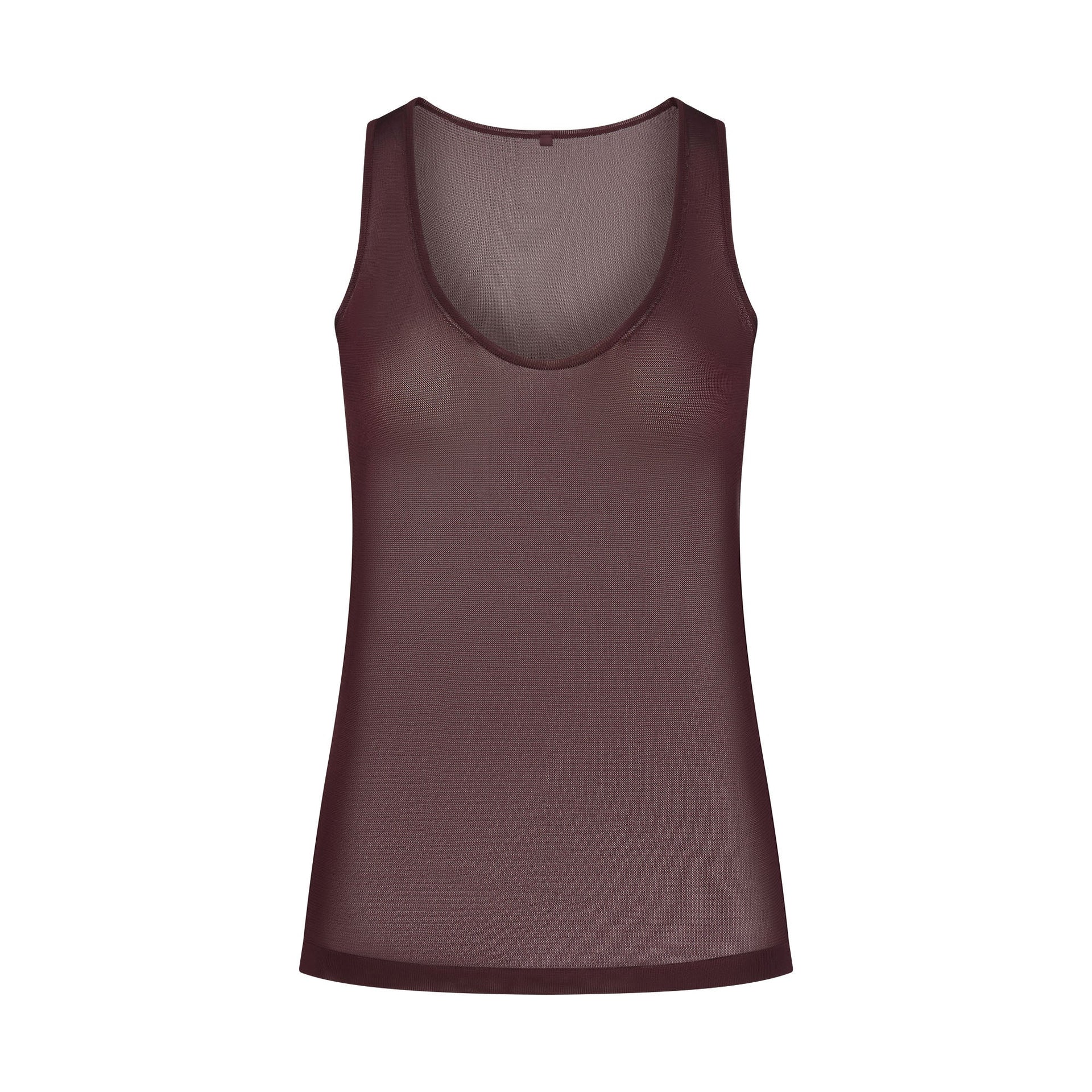 SLINKY KNIT SCOOP LONG TANK | CURRANT