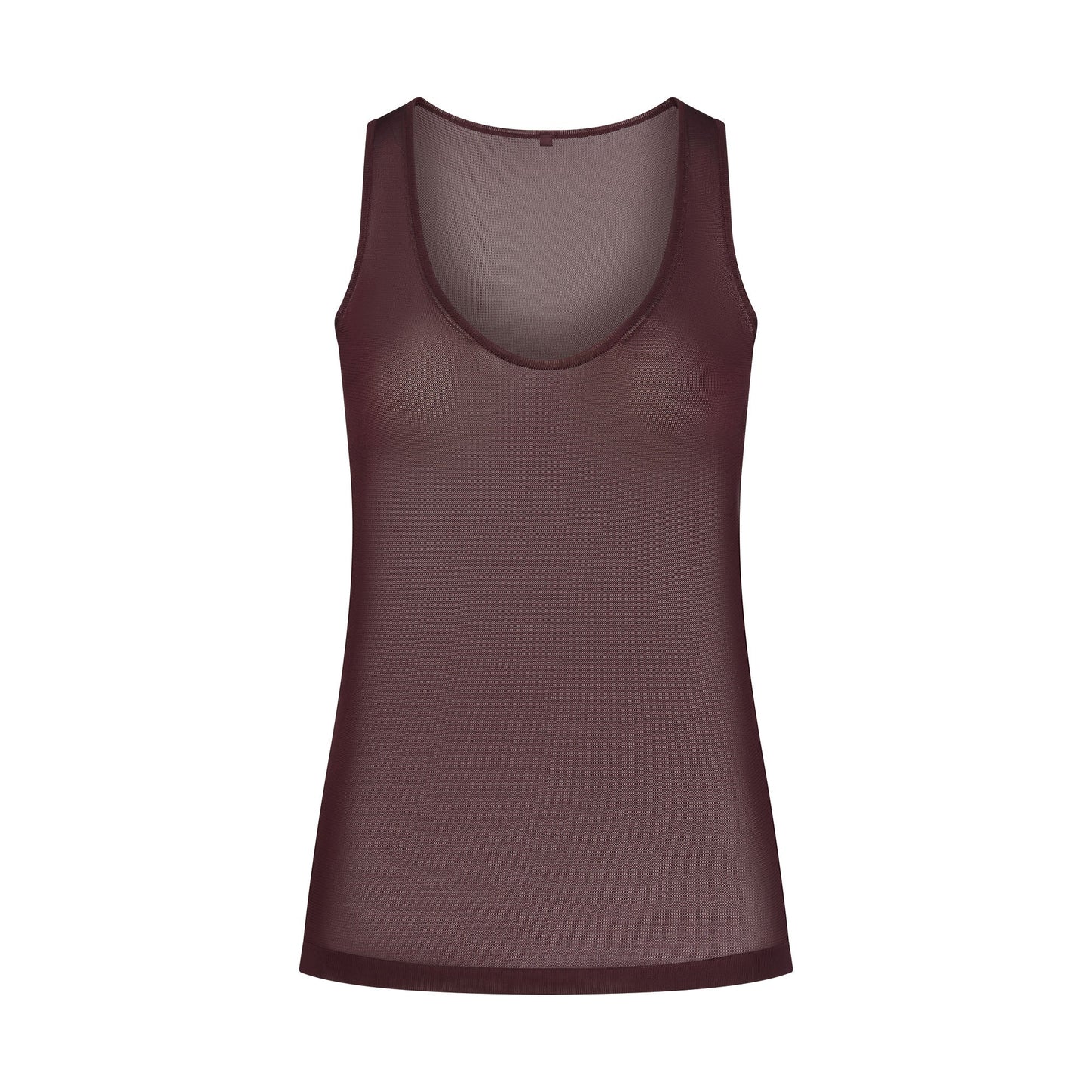 SLINKY KNIT SCOOP LONG TANK | CURRANT