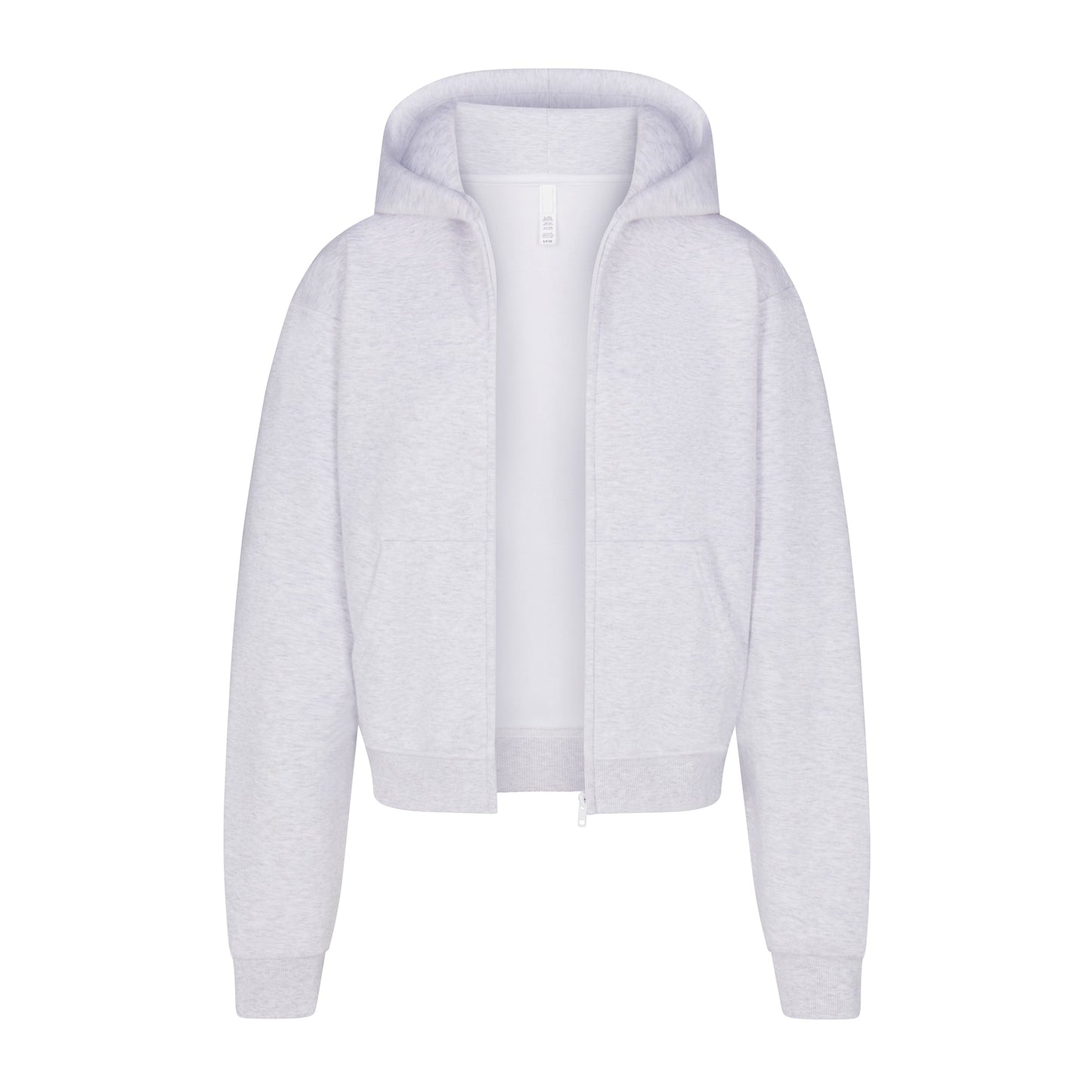 COTTON FLEECE ZIP UP HOODIE | LIGHT HEATHER GREY