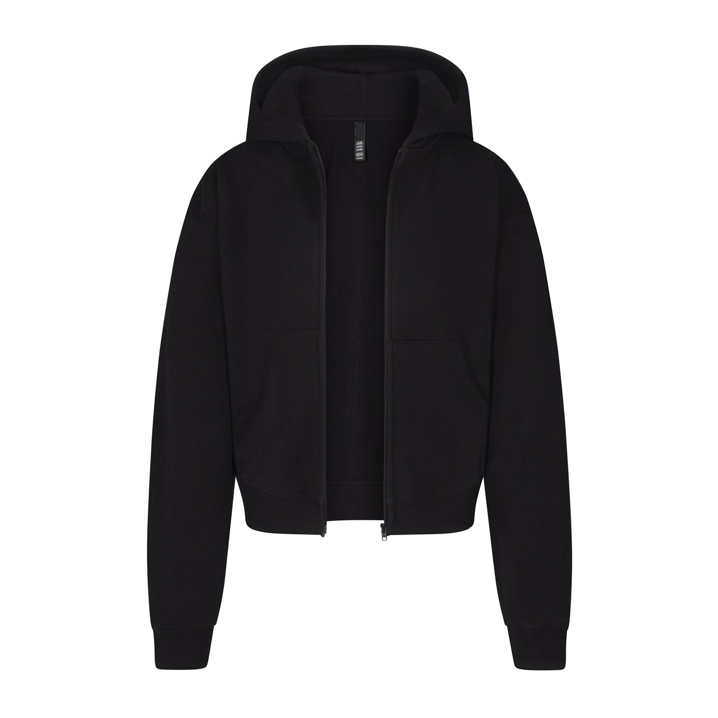 COTTON FLEECE ZIP UP HOODIE | ONYX
