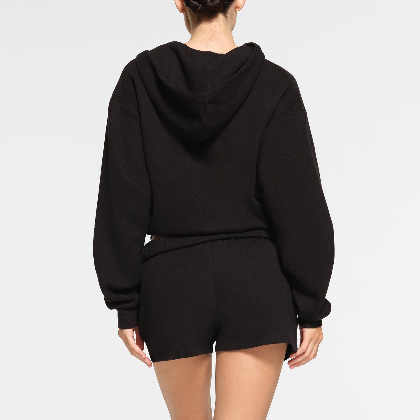 COTTON FLEECE ZIP UP HOODIE | ONYX