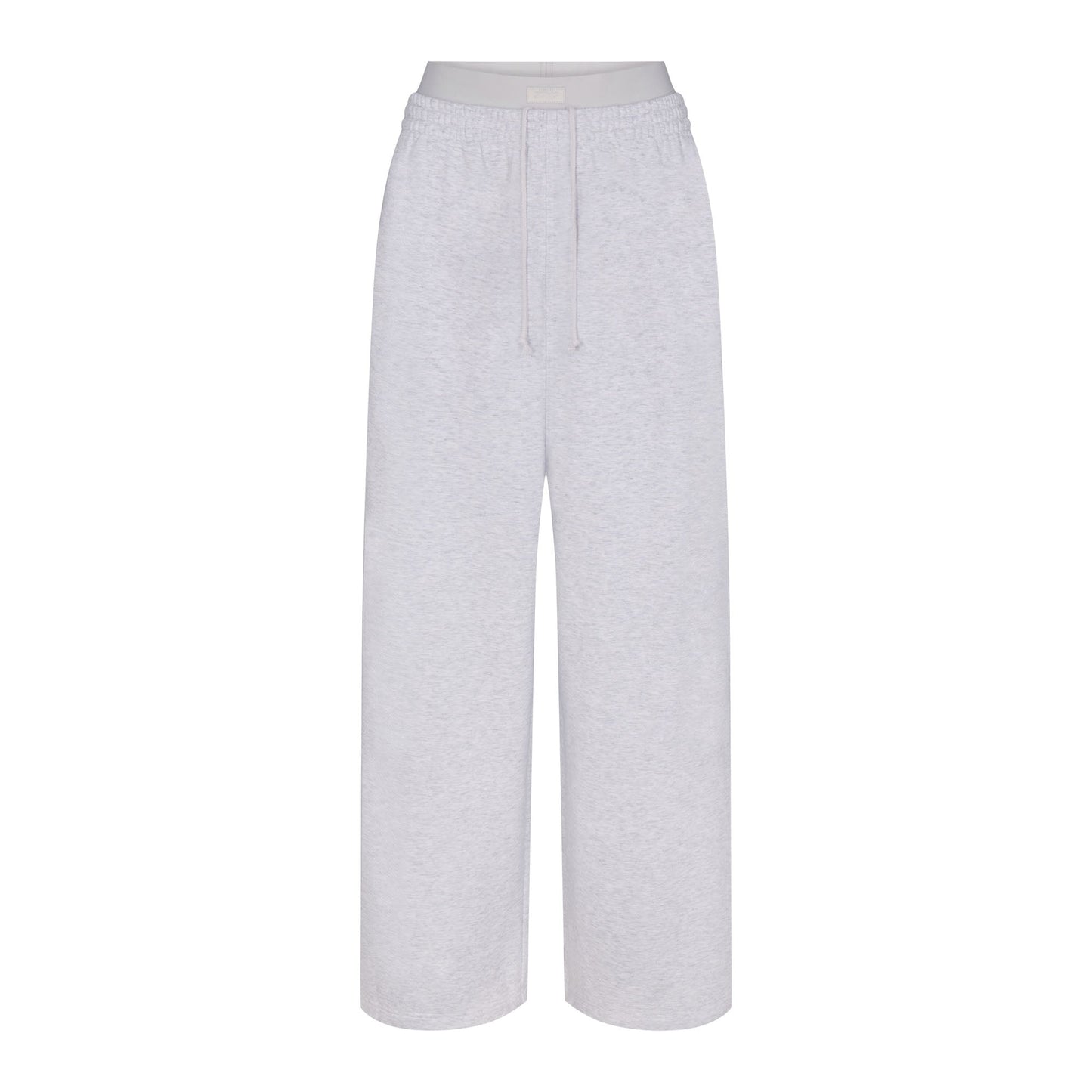 COTTON FLEECE OVERSIZED DOUBLE WAISTBAND PANT | LIGHT HEATHER GREY