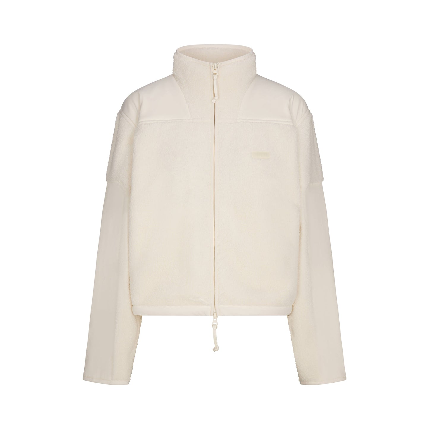 TEDDY BOXY ZIP UP JACKET | ECRU