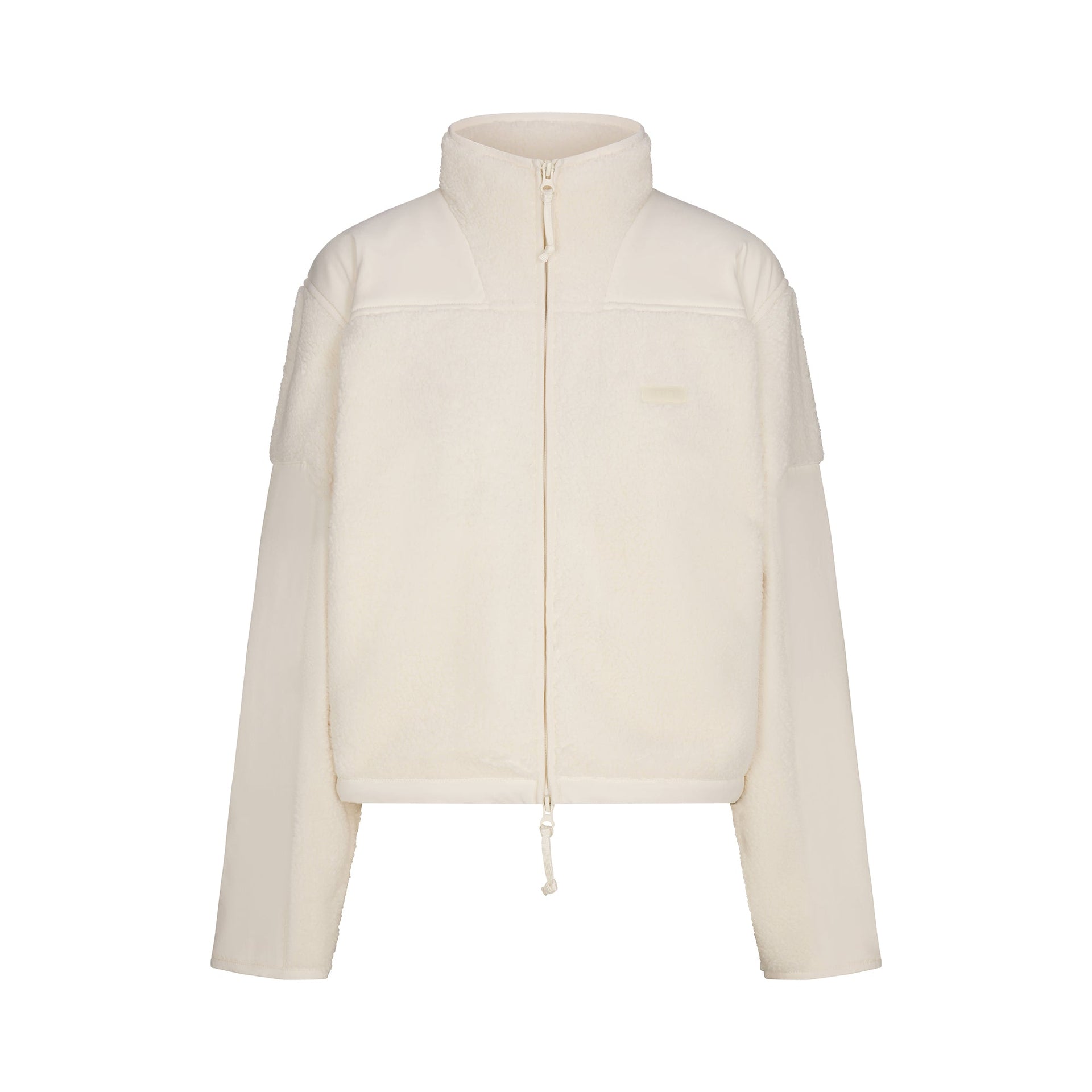 TEDDY BOXY ZIP UP JACKET | ECRU