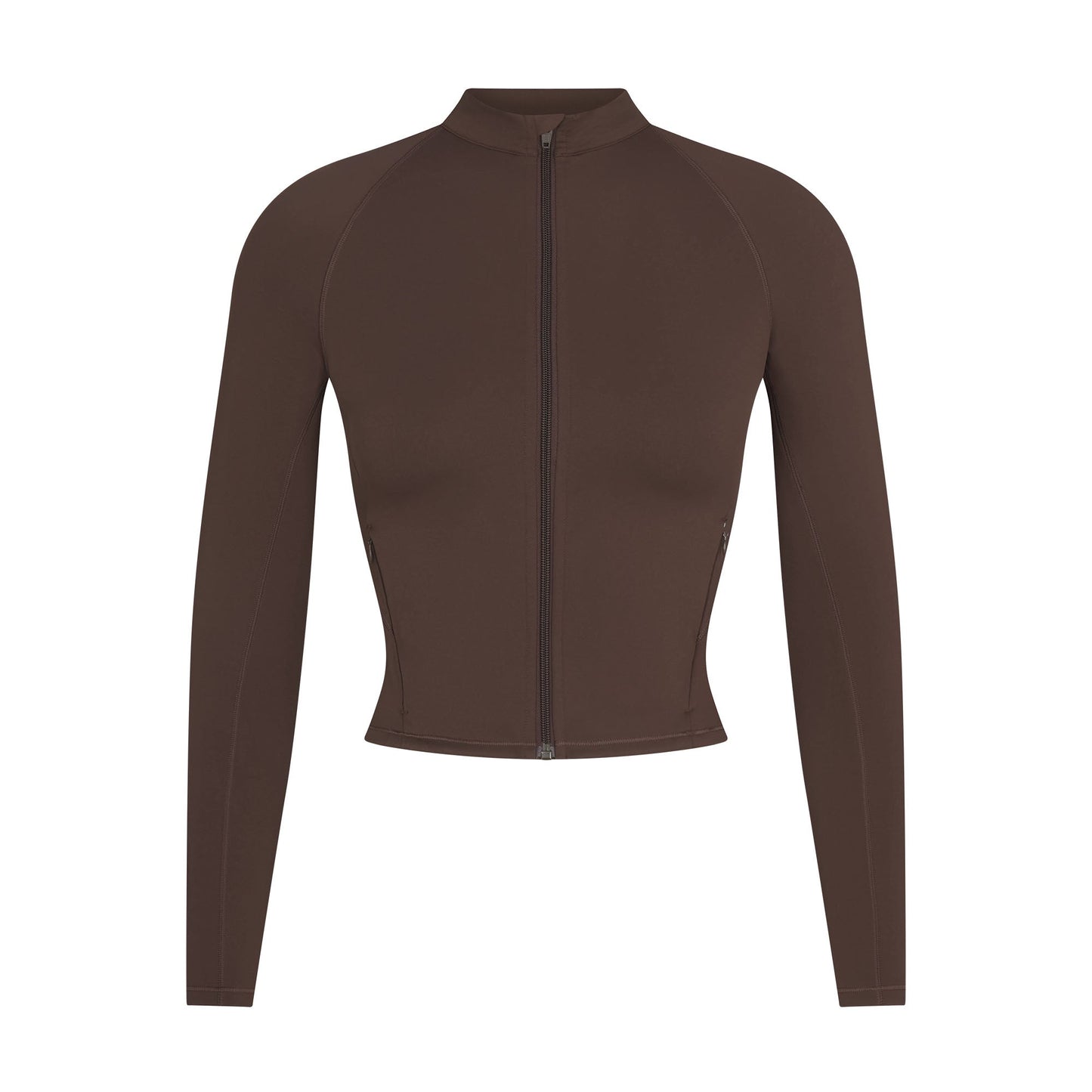 NikeSKIMS MATTE MOCK NECK FULL ZIP JACKET | DARK SEPIA